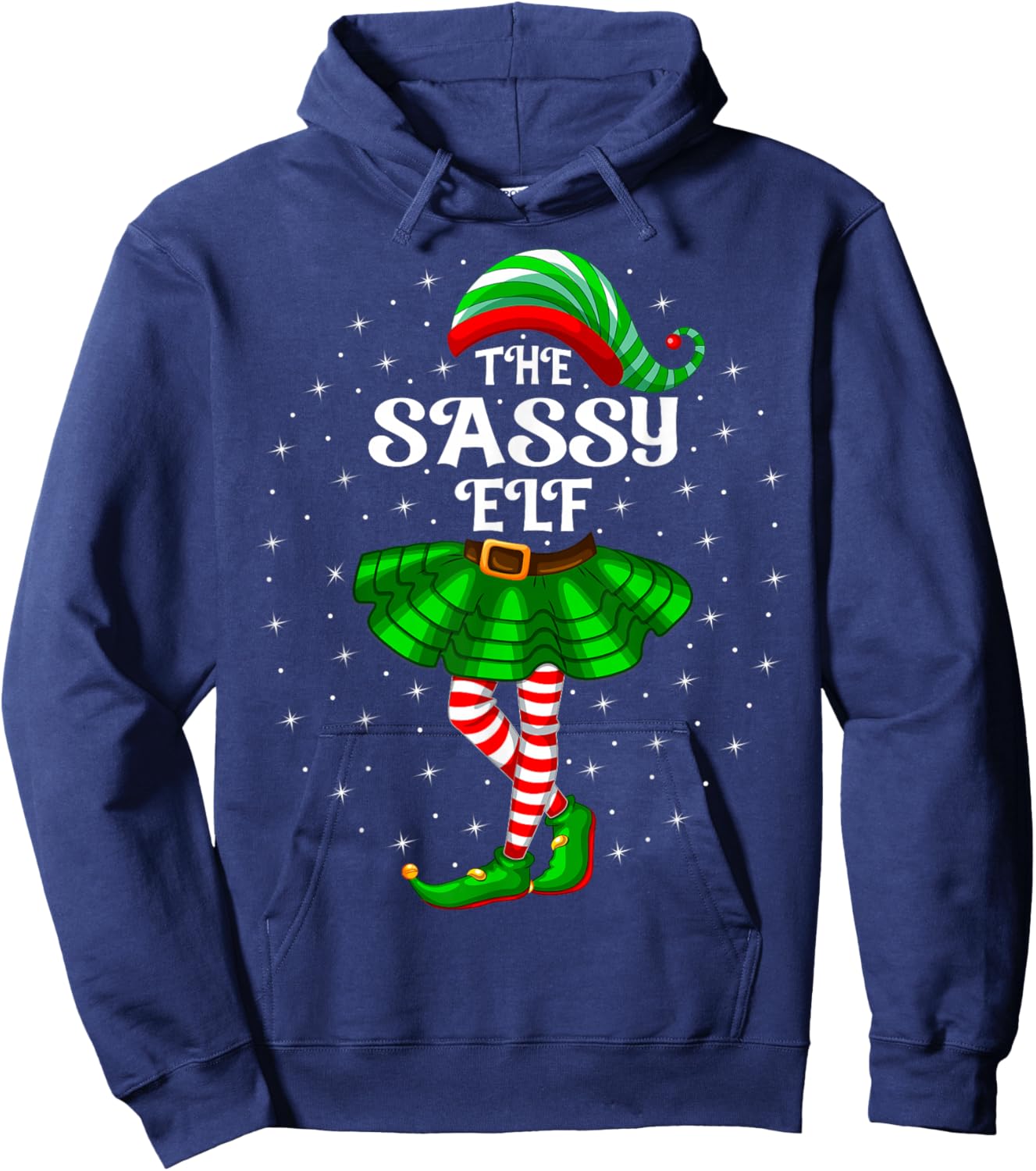 Xmas Family Matching Women Girls Mom The Sassy Elf Christmas Hoodie - Hoodie | Navy