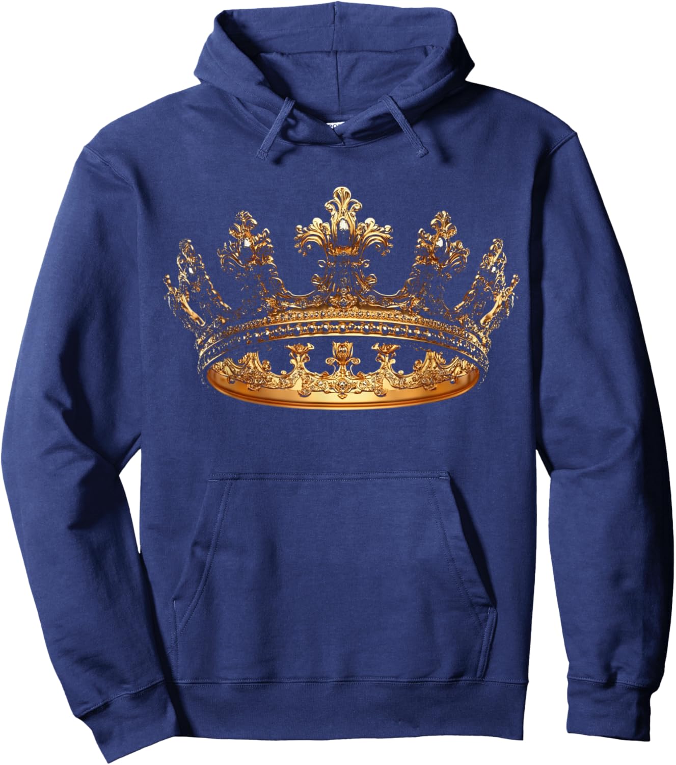King Queen Crown Novelty Hoodie - Hoodie | Navy