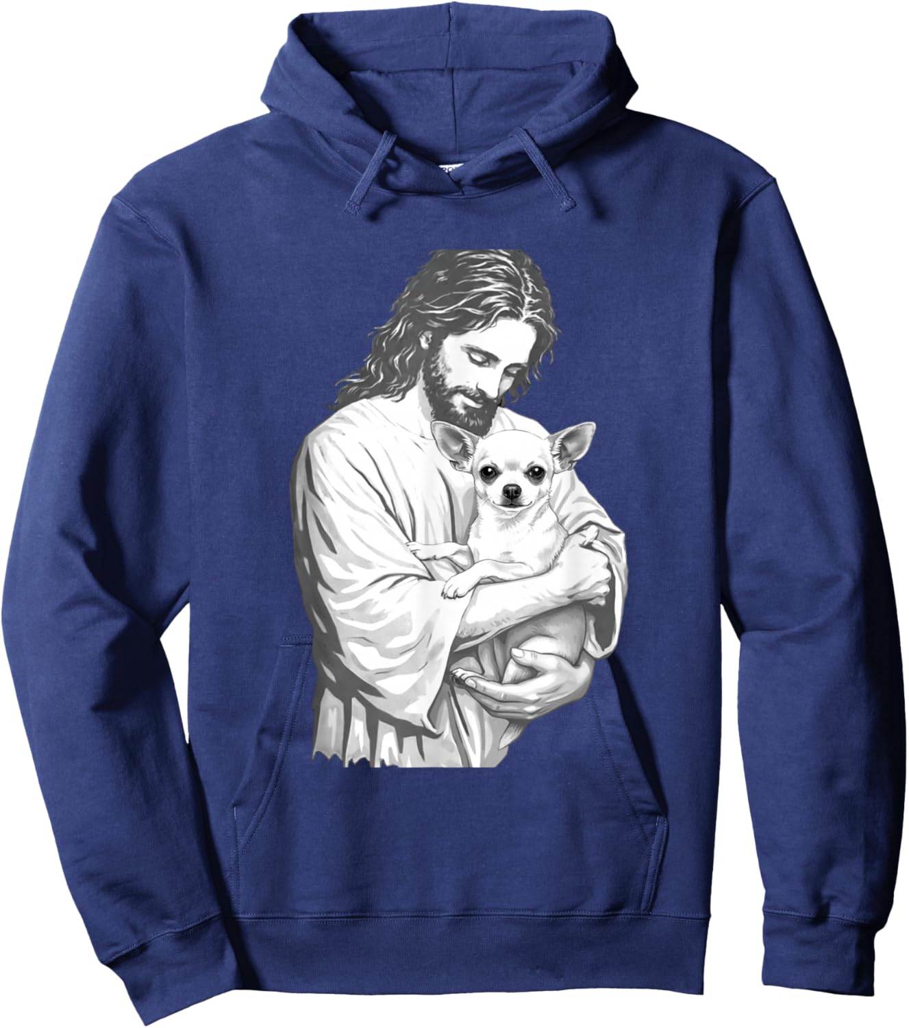 Jesus Holding Chihuahua Dog Christian Pet Lover Graphic Hoodie - Hoodie | Navy