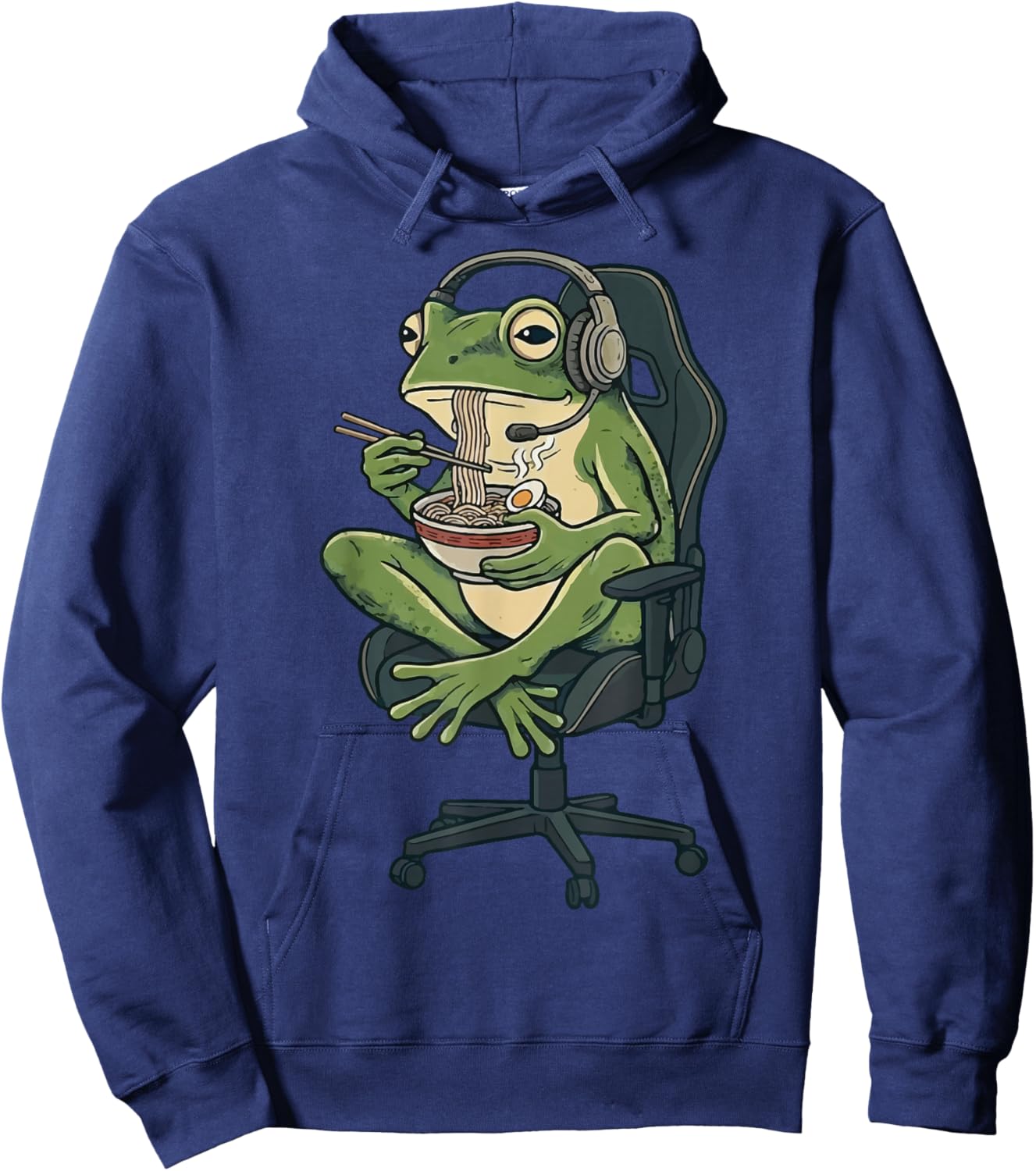 Frog Gamer Ramen Japanese Noodles Hoodie - Hoodie | Navy