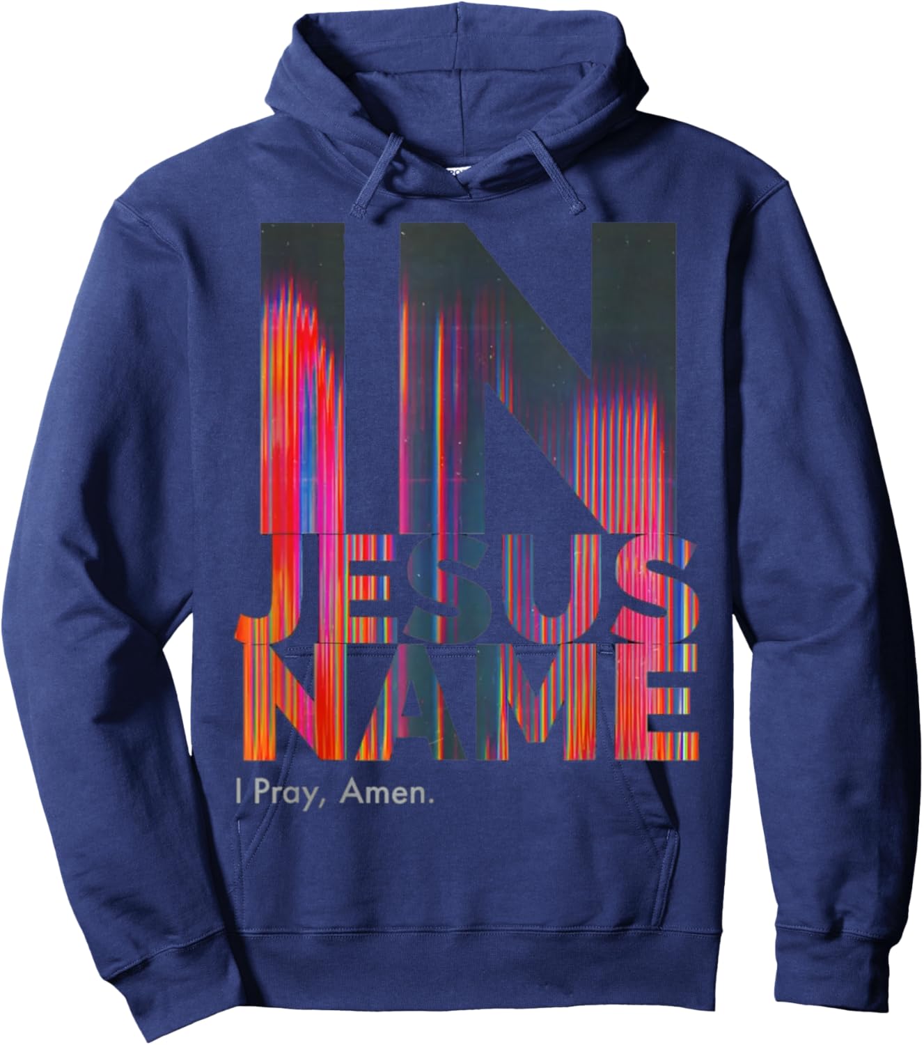 In Jesus Name I Pray Amen Hoodie - Hoodie | Navy