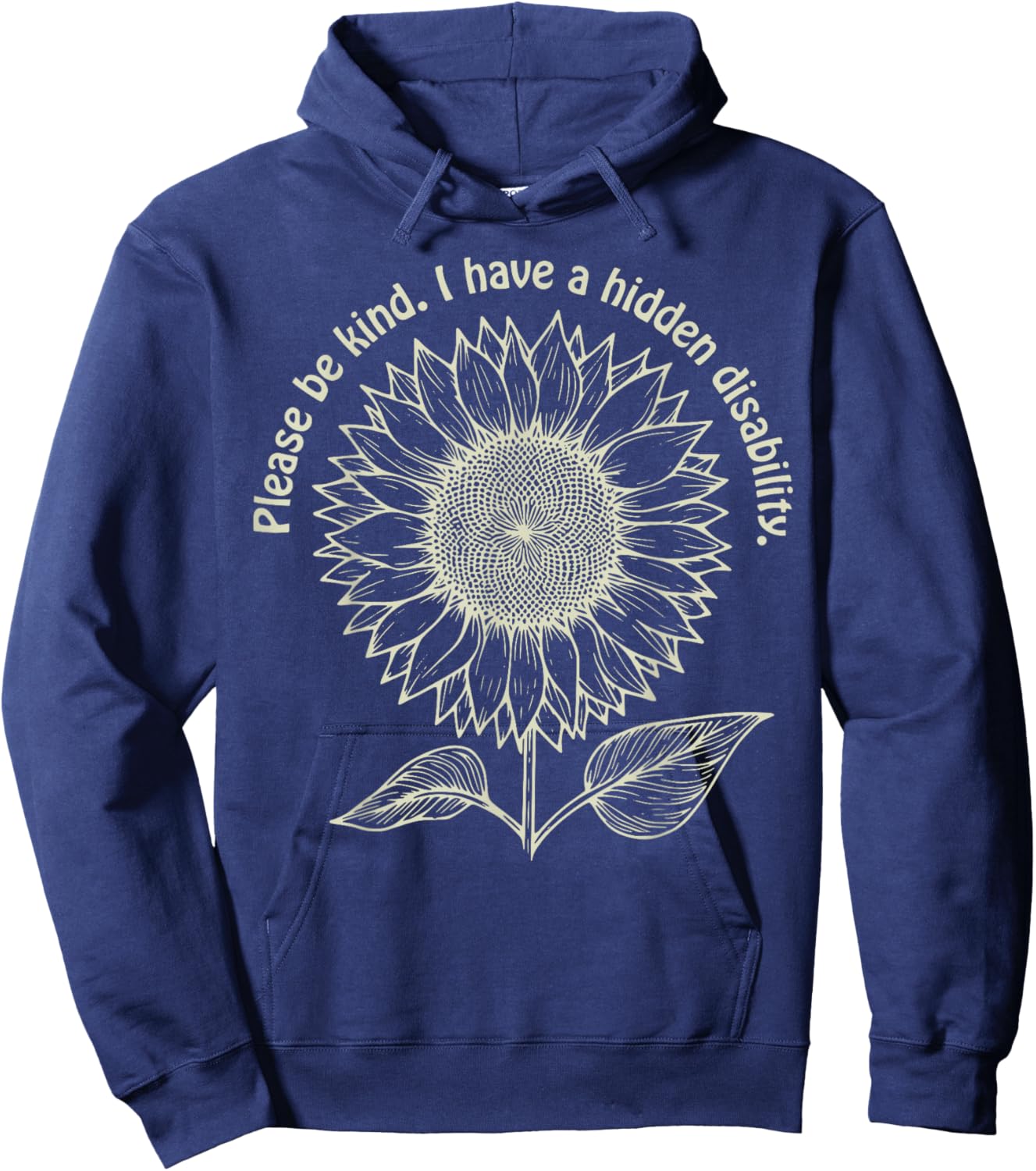 Hidden Disability Awareness Disability Sunflower Autism Hoodie - Hoodie | Navy