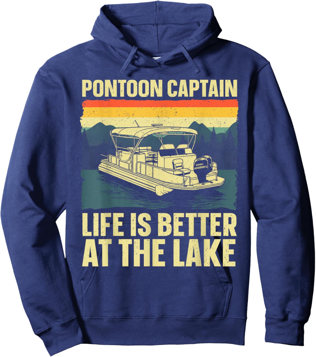 Funny Pontoon Captain Art Women Pontoon Boat Lover Hoodie - Hoodie | Navy