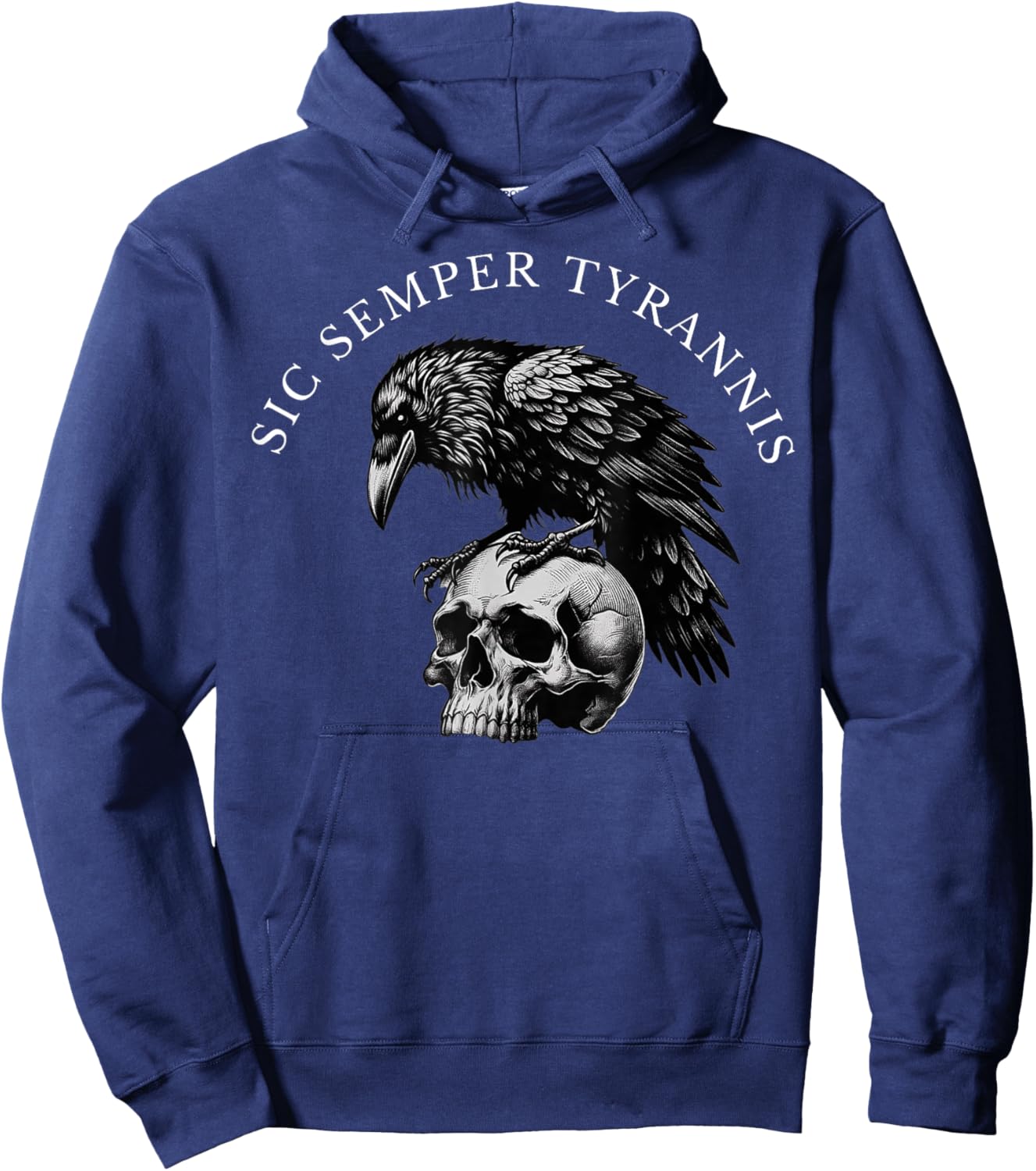 Sic Semper Tyrannis & Raven Skull Hoodie - Hoodie | Navy