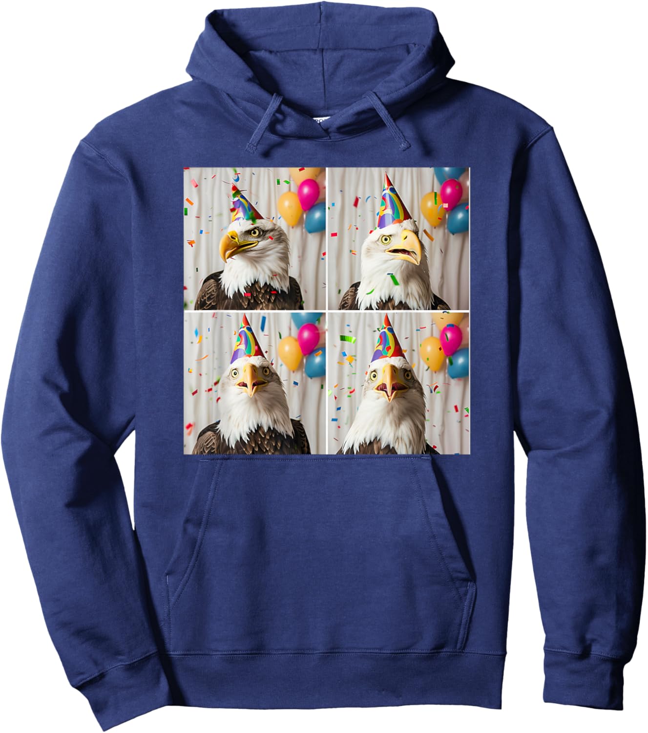 Bald Eagle Face Happy Bird Of Prey Portrait Eagle Birthday Hoodie - Hoodie | Navy