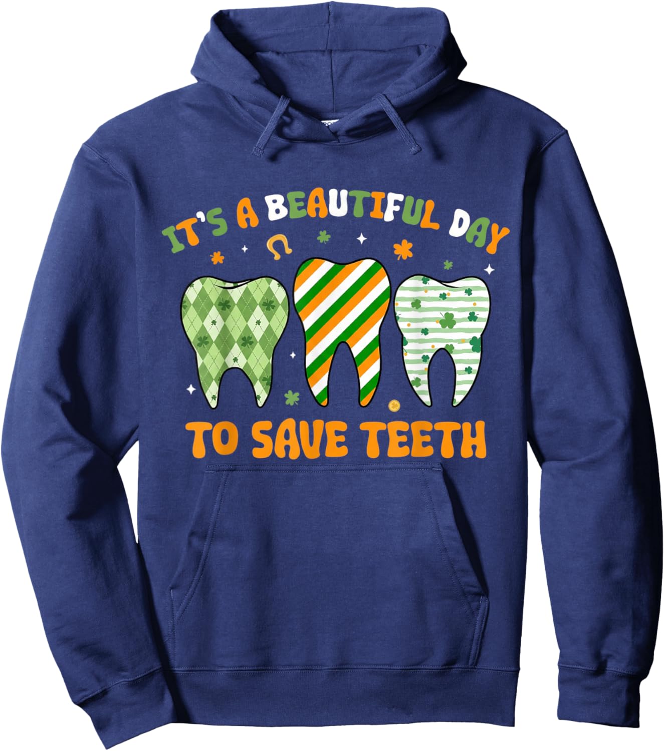 It’s A Beautiful Day to Save Teeth Funny Dentist Retro Hoodie - Hoodie | Navy