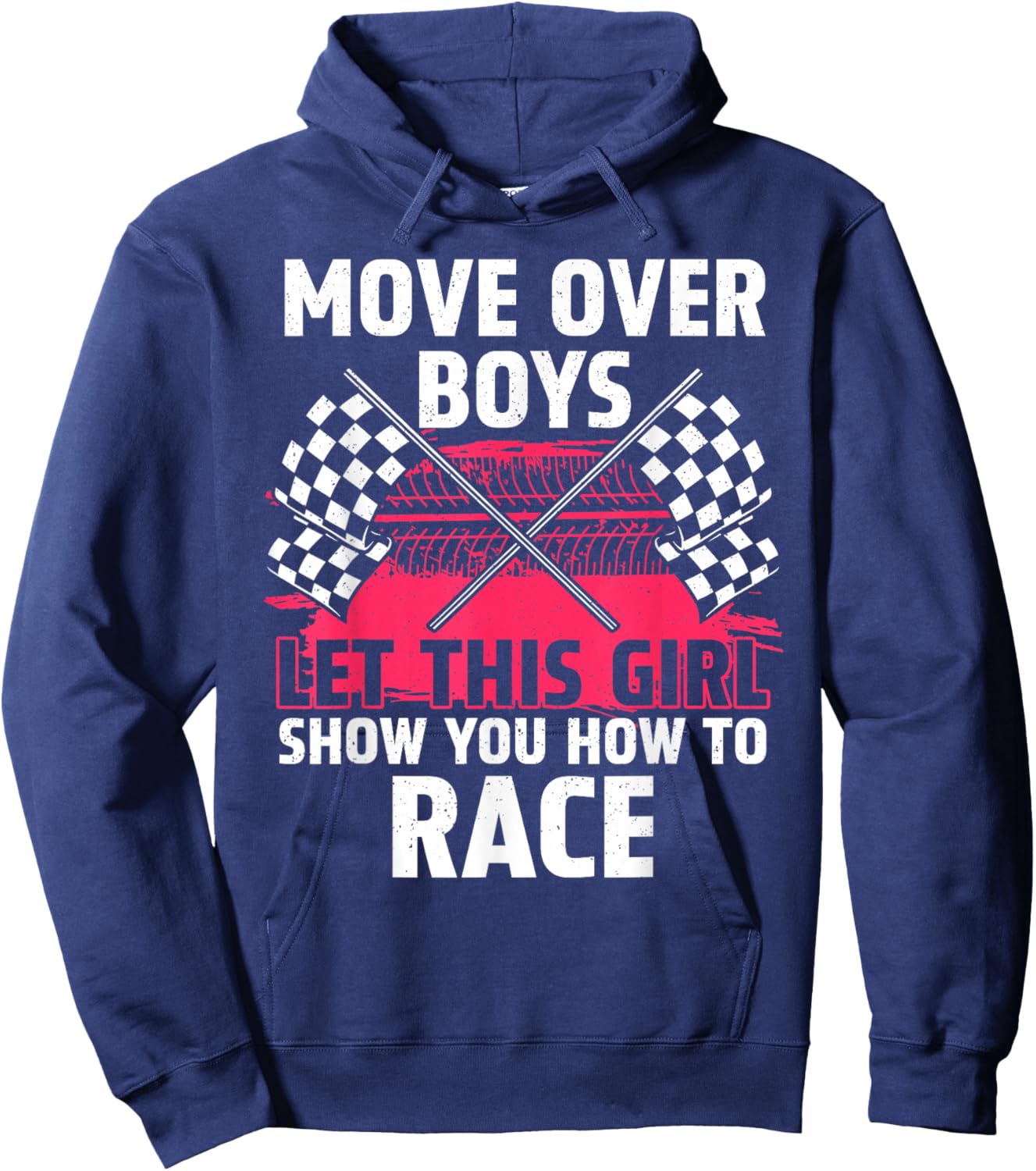 Car Racing Art Girls Race Track Race Car Driver Hoodie - Hoodie | Navy