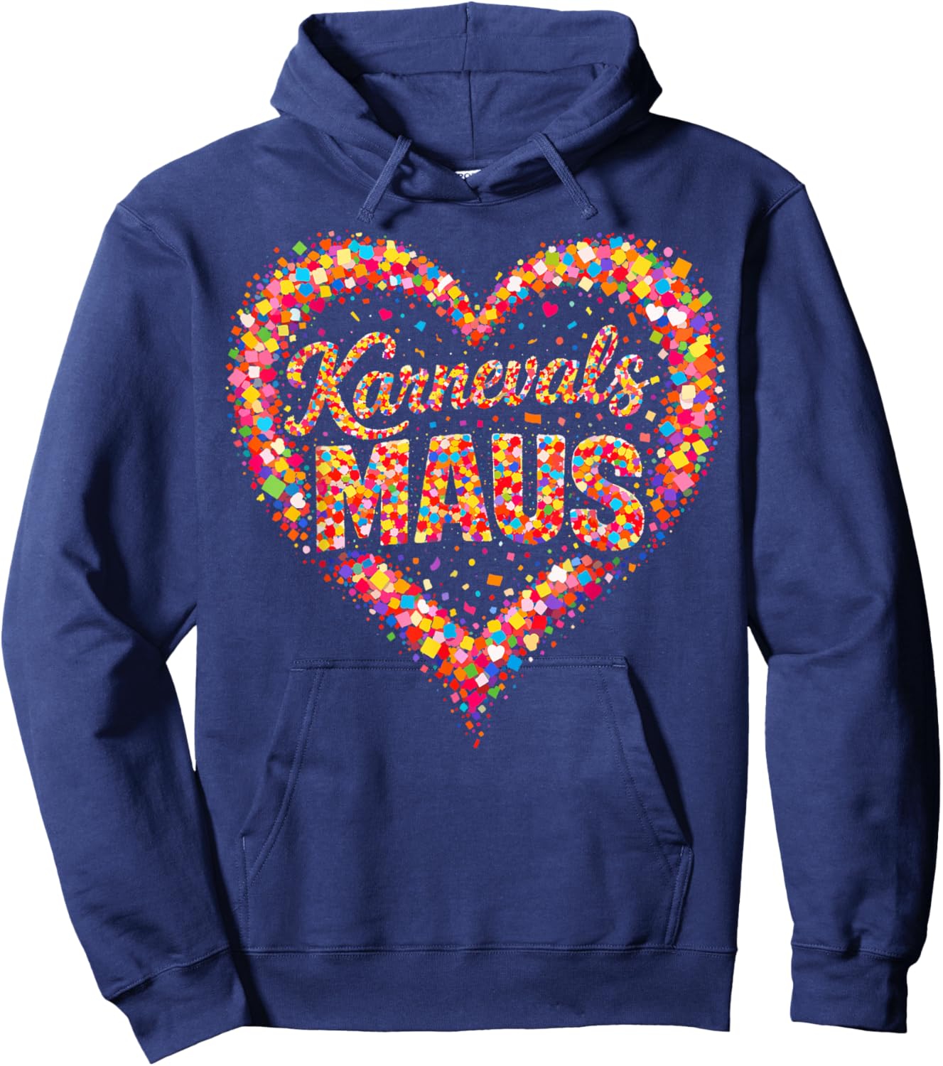 Carnival Mouse Confetti Heart Cologne Alaaf Women's Hoodie - Hoodie | Navy