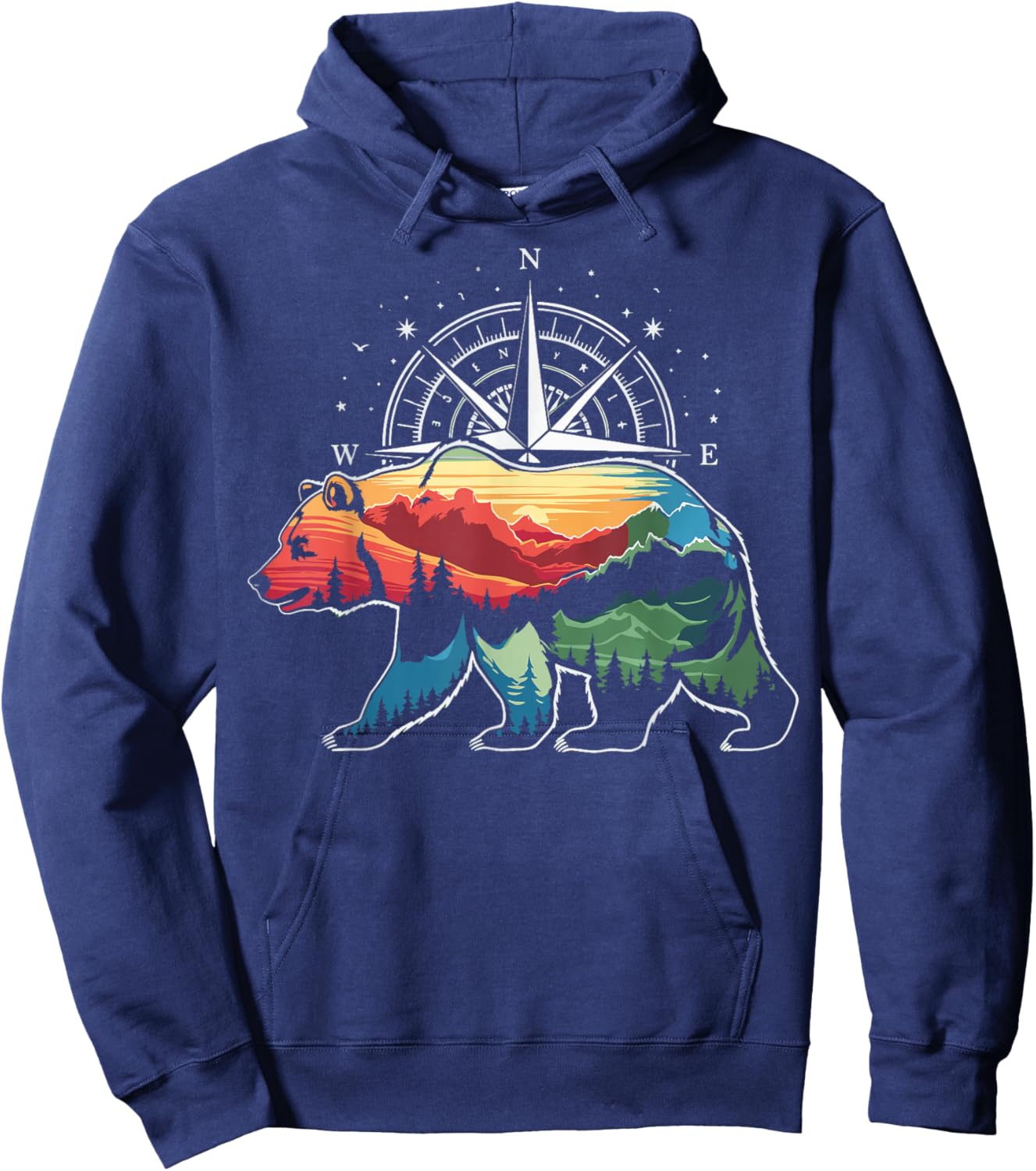 Bear Compass Hiker Outdoor Hoodie - Hoodie | Navy