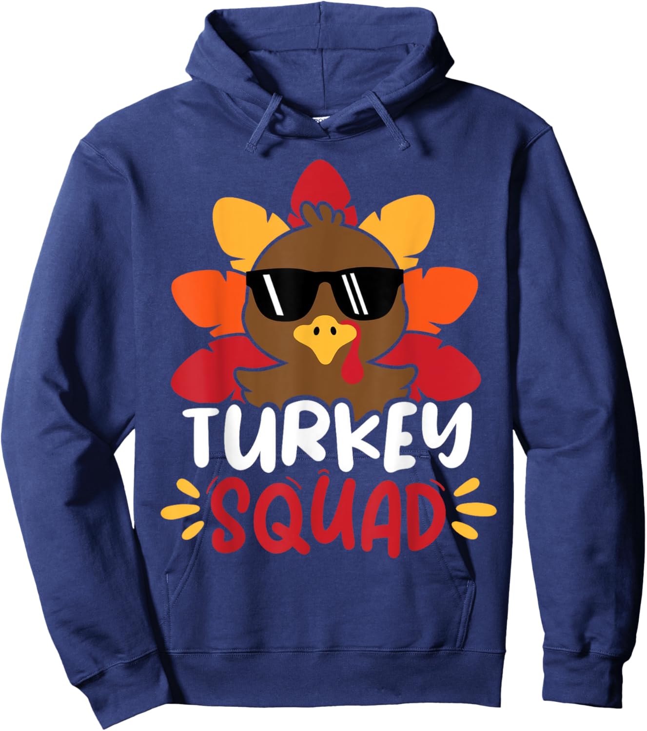 Turkey Trot Squad Little Boys Funny Thanksgiving Toddler Hoodie - Hoodie | Navy