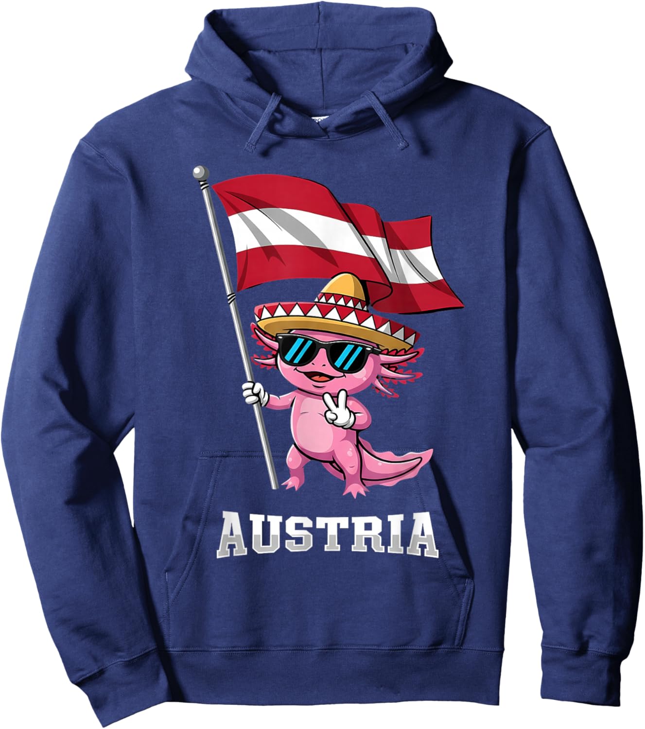 Austria Roots Axolotl Austrian Flag Hoodie - Hoodie | Navy