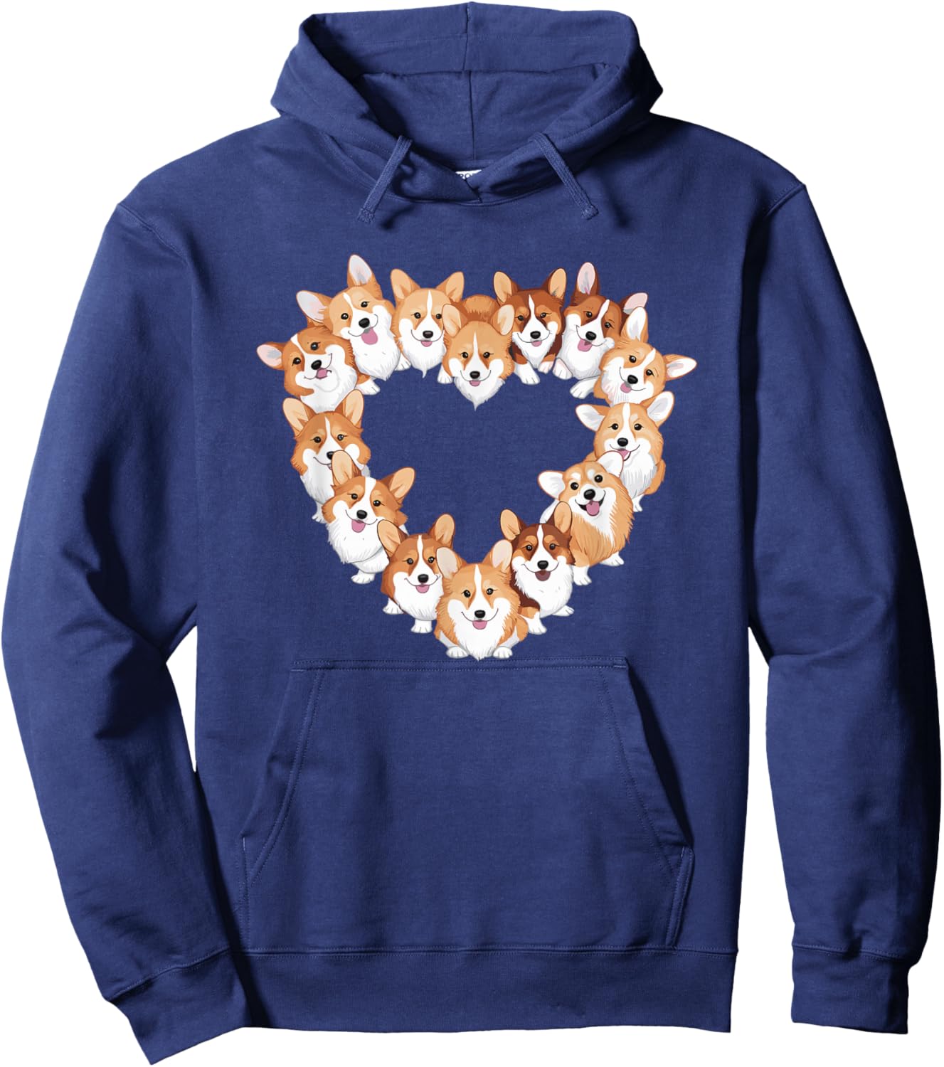 Heart Pembroke Welsh Corgi Corgis Hoodie - Hoodie | Navy