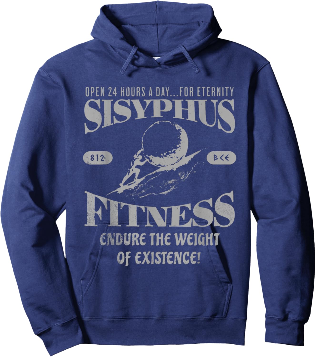 Sisyphus Fitness Funny Athlete Greek Mythology Hoodie - Hoodie | Navy