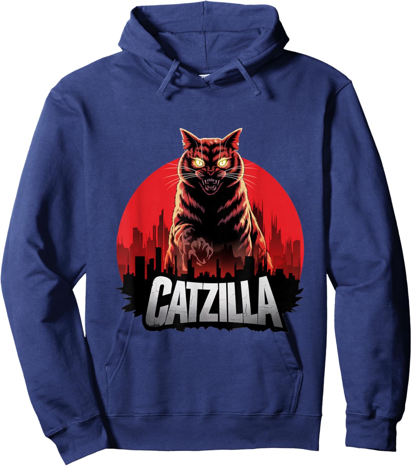 Catzilla Apocalypse Cat – Fierce Feline City Kitten Catzilla Hoodie - Hoodie | Navy
