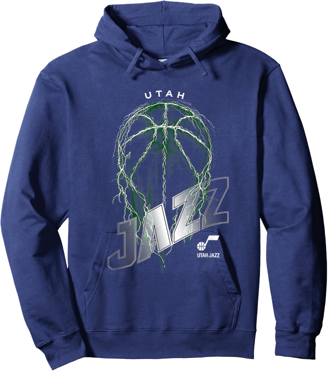 NBA Utah Jazz Lightning Bolt Basketball Logo Hoodie - Hoodie | Navy