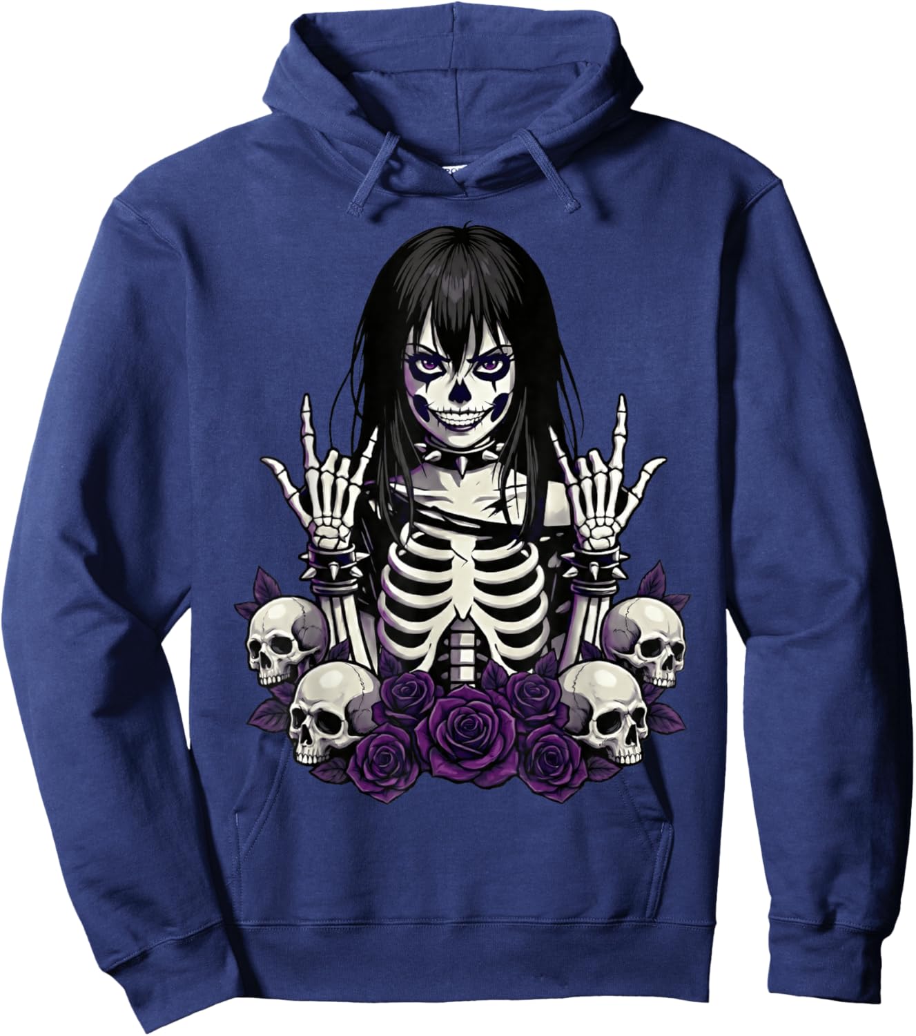 Scary Goth Girl, Emo Punk Girl, Horror Grunge Aesthetics Art Hoodie - Hoodie | Navy