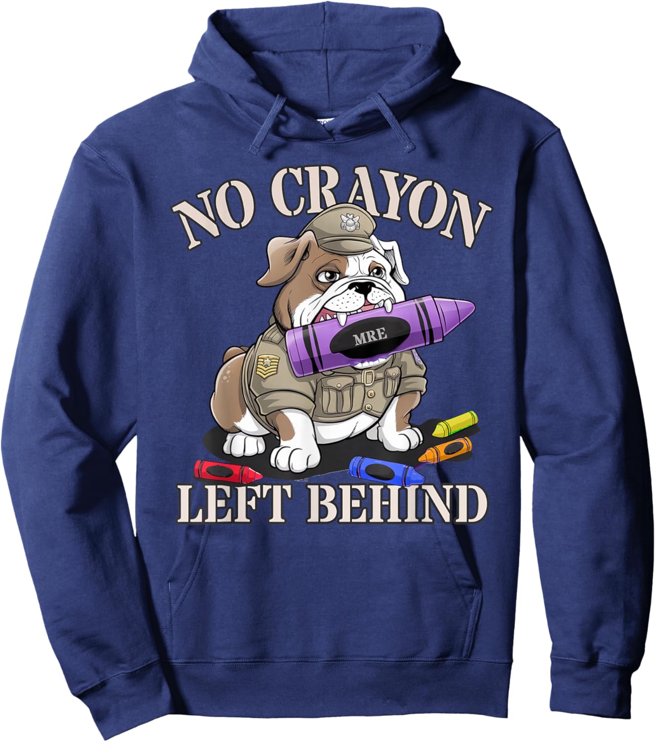 Funny No Crayon Left Behind Officer Military Corps Eater Gag Hoodie - Hoodie | Navy