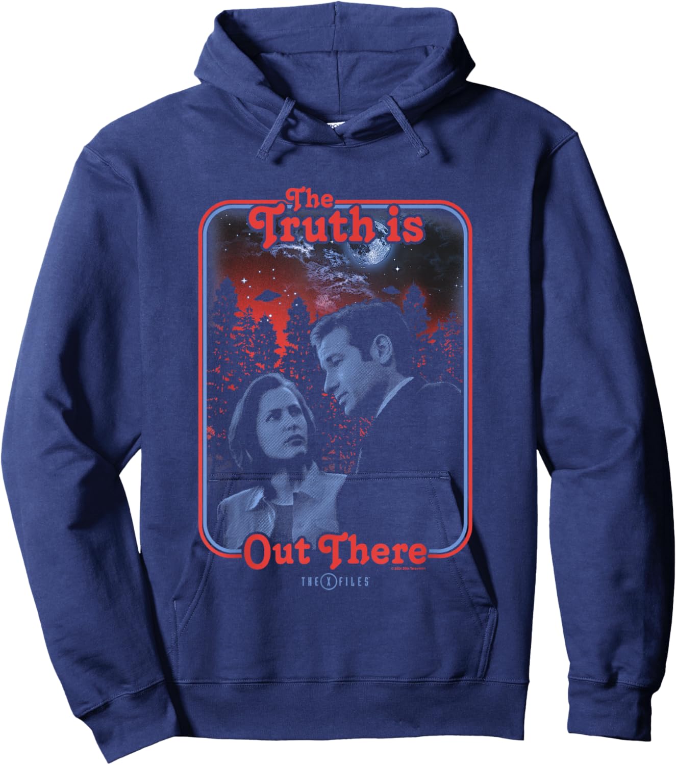 X-Files The Truth Is Out There Iconic Retro Comic Cover Logo Hoodie - Hoodie | Navy