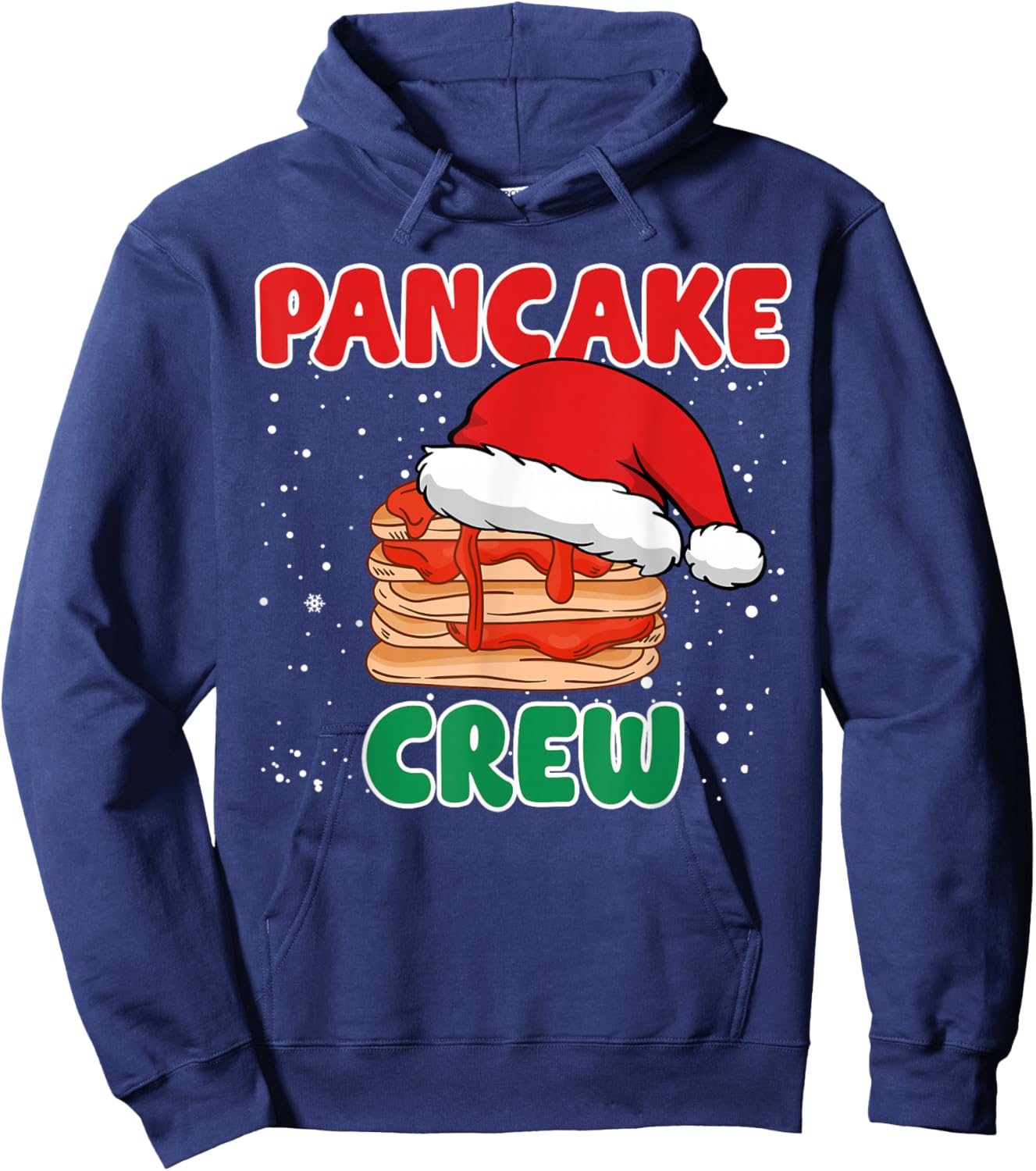Pancake Crew Funny Pancake Lover Pancake Christmas Pajama Hoodie - Hoodie | Navy