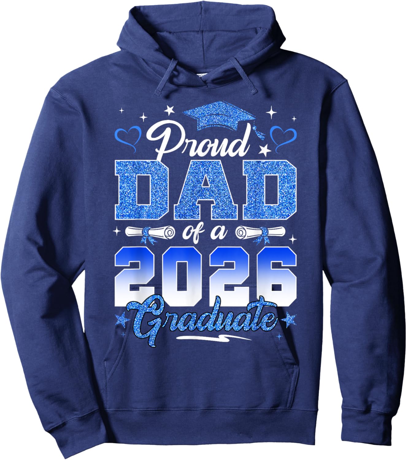 Proud Mom of a 2026 Graduate Senior Mom Blue Graduation Hoodie - Hoodie | Navy