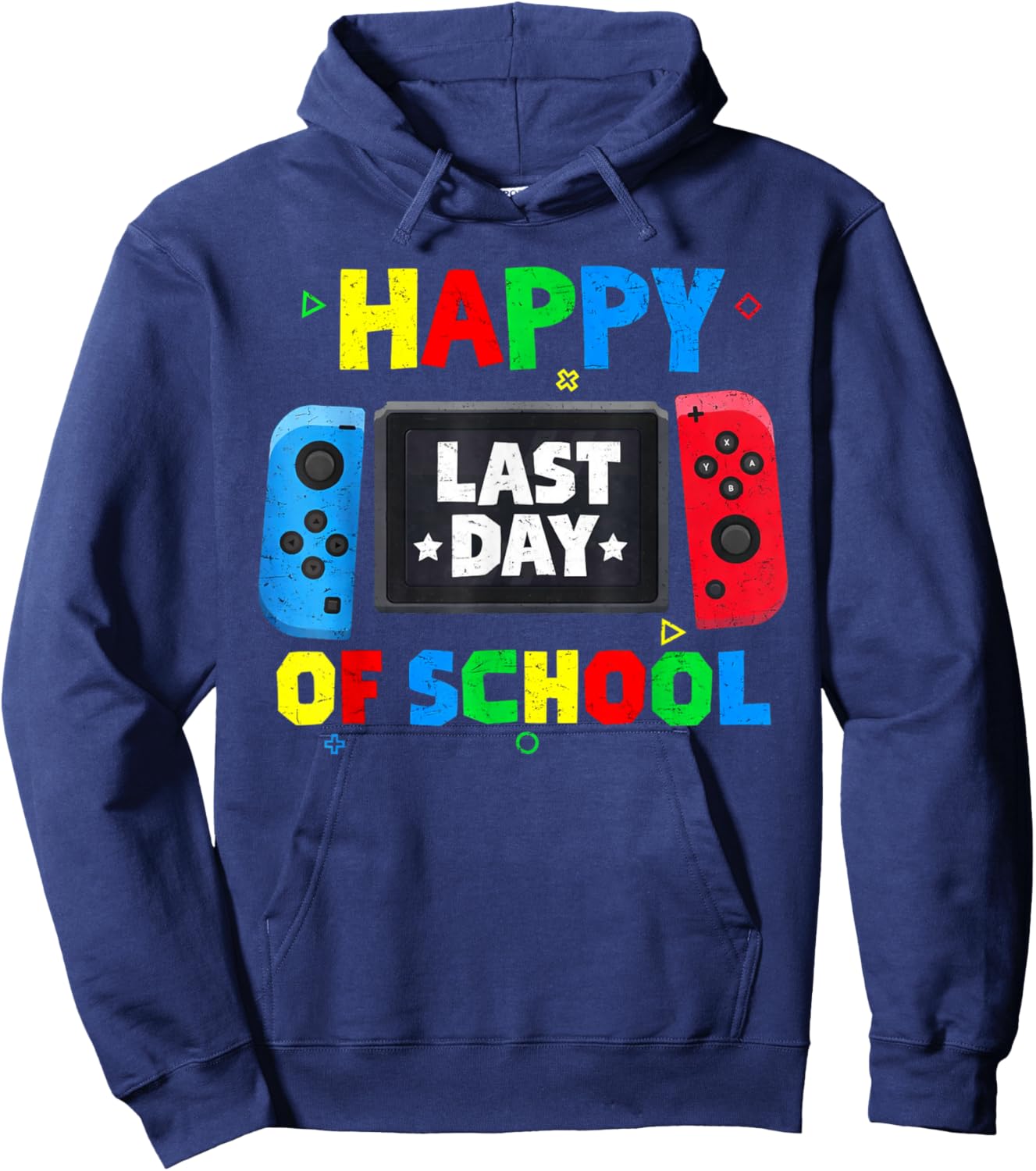 Happy Last Day of School Funny Game Controller Gamer Boys Hoodie - Hoodie | Navy