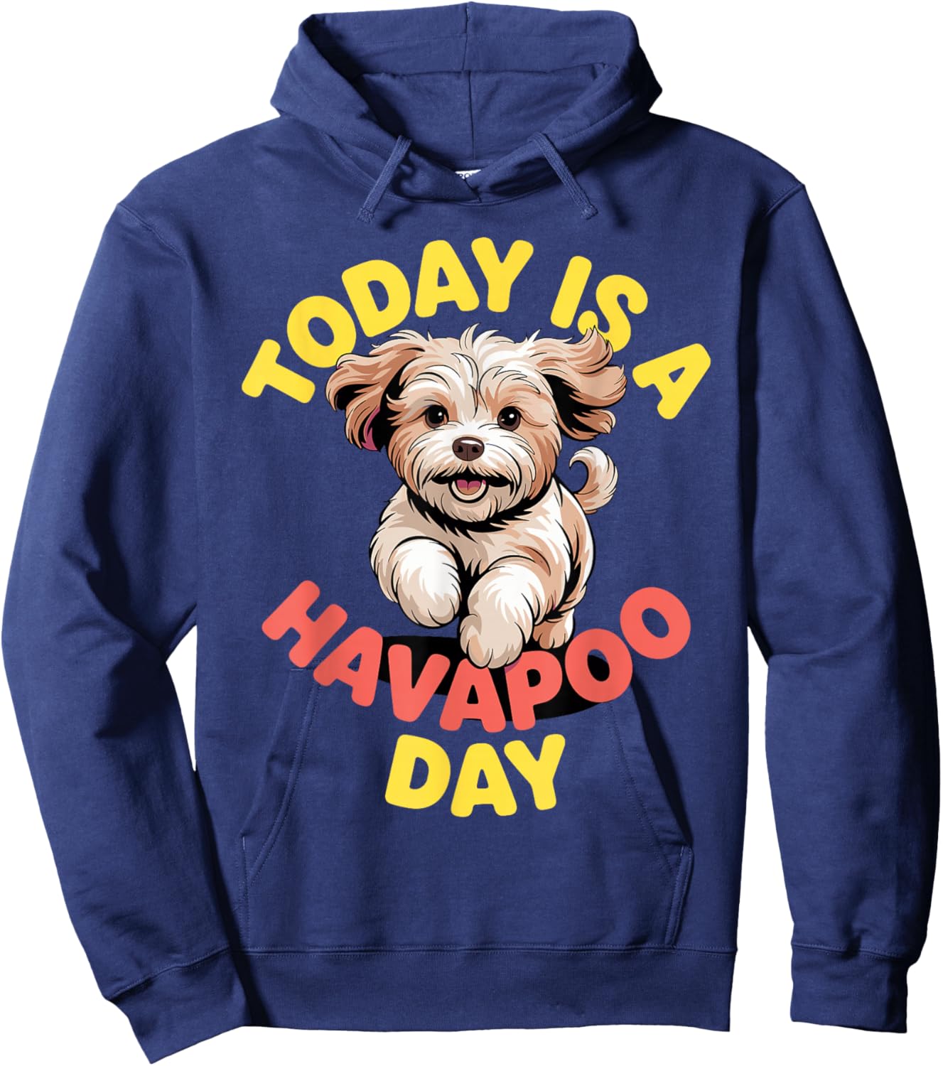Today is a Havapoo Day Cute Cross Cartoon Mix Breed Dog Hoodie - Hoodie | Navy