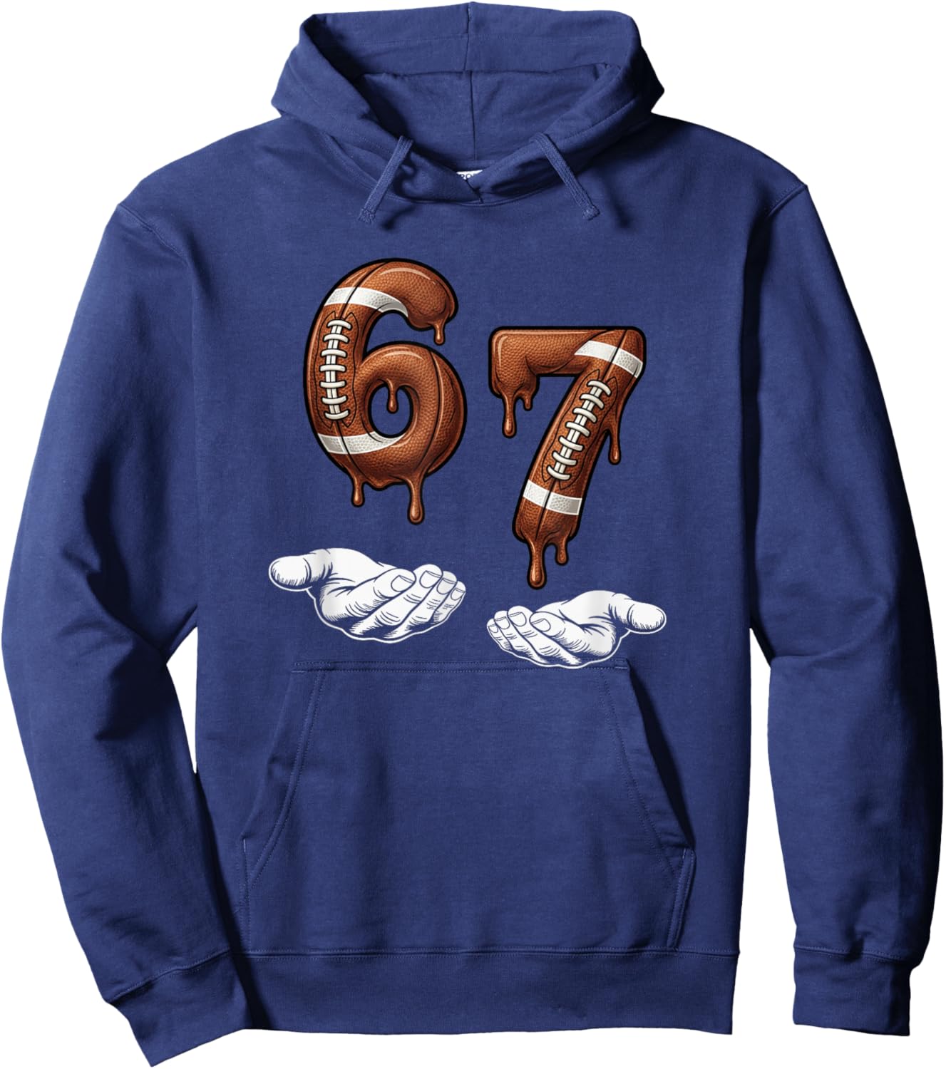 Six Seven 67 Meme Funny Gen Alpha Brain Red Hoodie - Hoodie | Navy