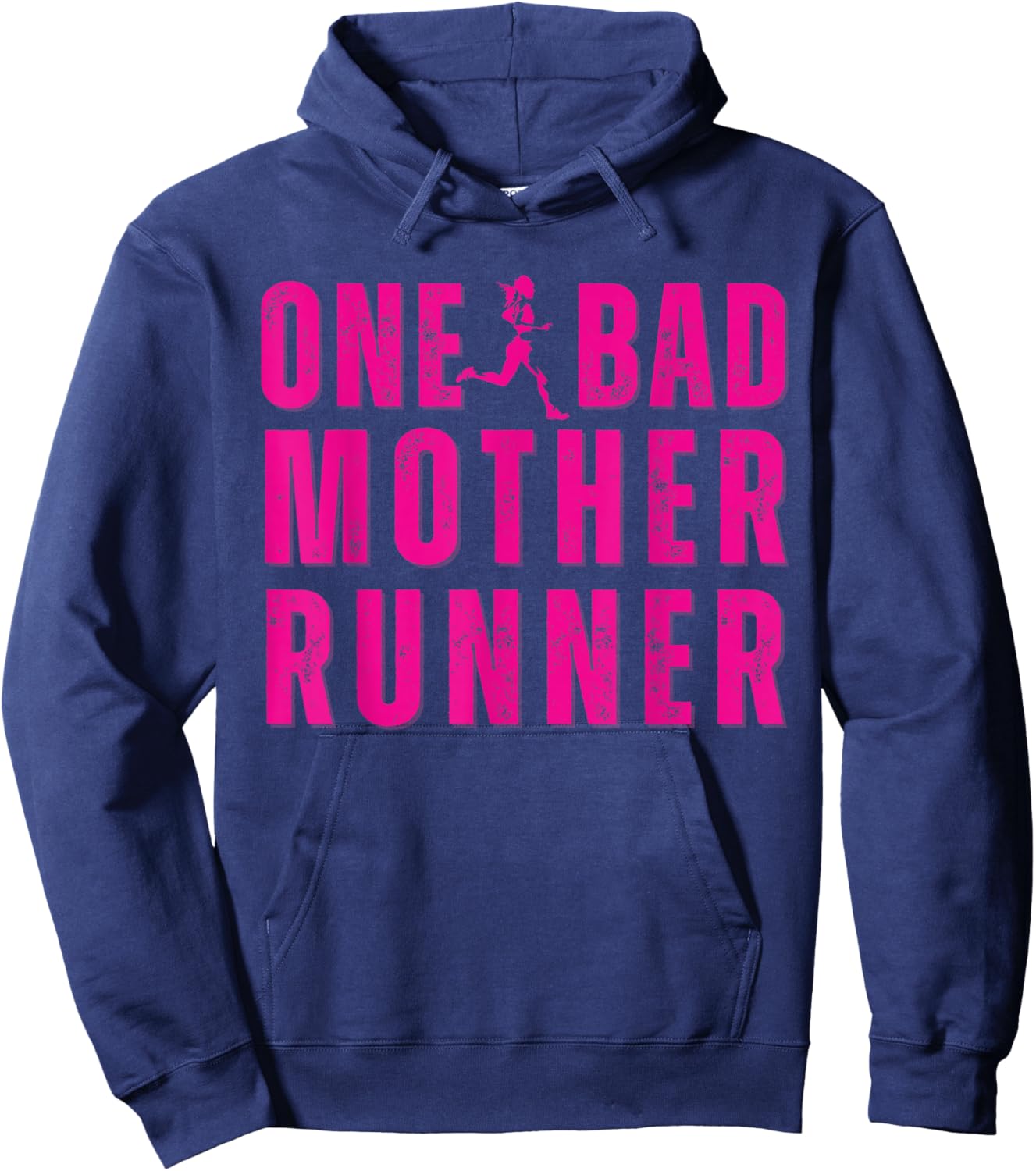 Funny One Mother Runner Cool Marathon and Mud Run Hoodie - Hoodie | Navy