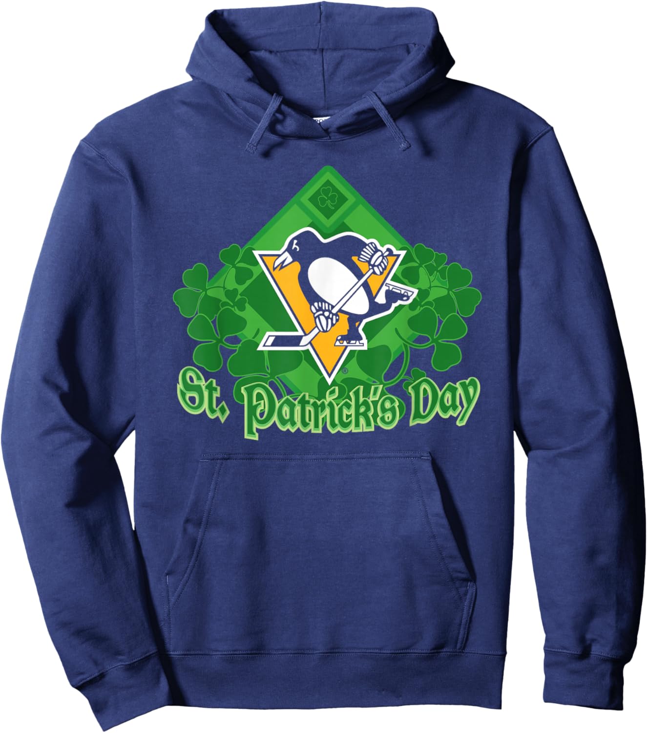Pittsburgh Penguins St. Patrick's Day Black NHL Licensed Hoodie - Hoodie | Navy