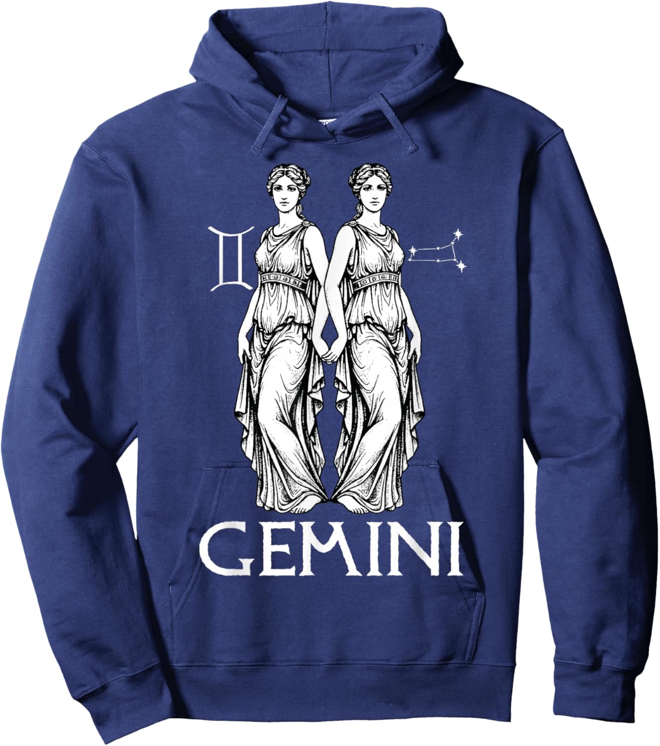 Gemini Zodiac Sign Astrology Horoscope Birthday Vintage Hoodie - Hoodie | Navy