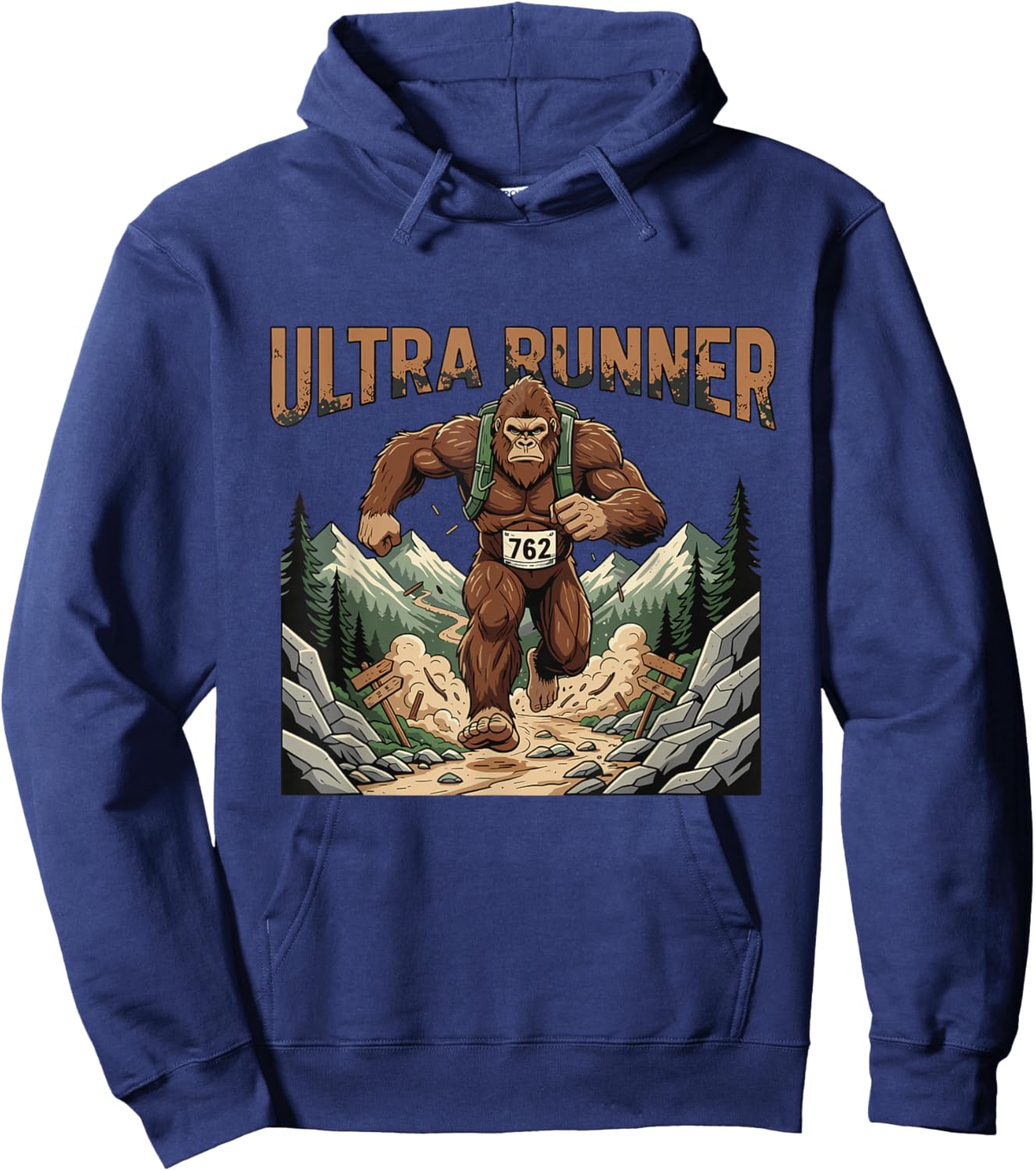 Bigfoot Ultra Runner Forest Trail Run Endurance Charge Hoodie - Hoodie | Navy