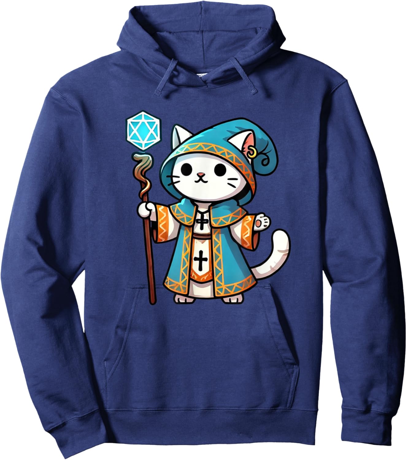 Medieval Cleric Cat Hoodie - Hoodie | Navy