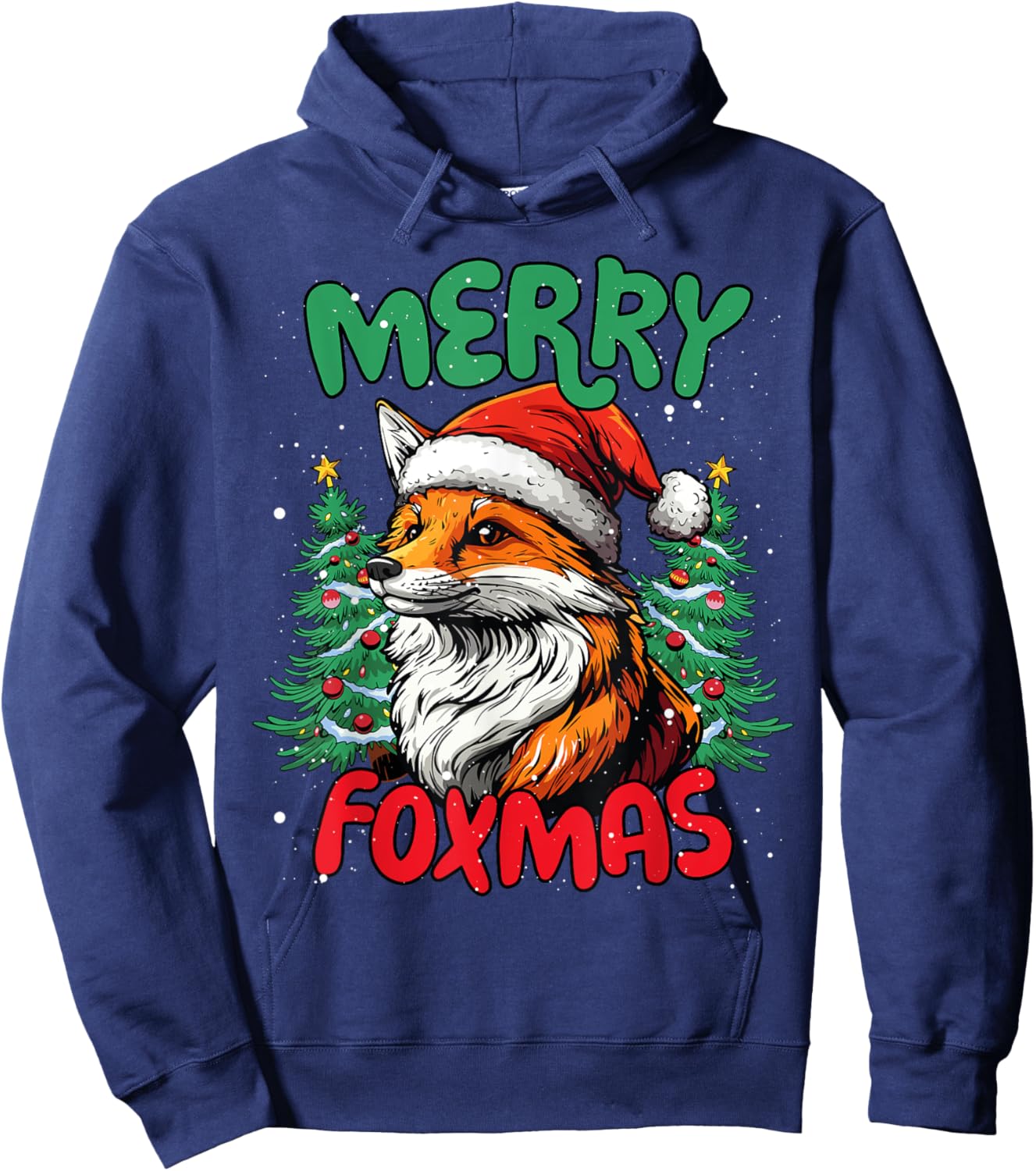 Merry Foxmas Funny Christmas Duck Lover Hoodie - Hoodie | Navy