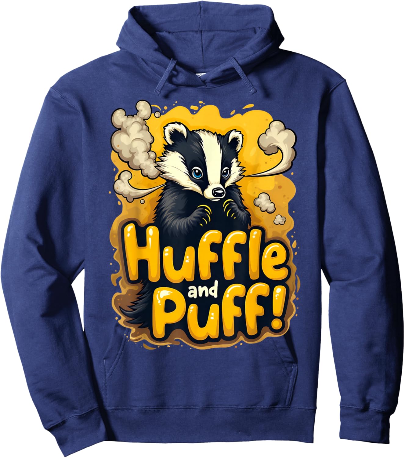 Everyday I'm Hufflin' Huffle and Puff Honey Badger Animal Hoodie - Hoodie | Navy
