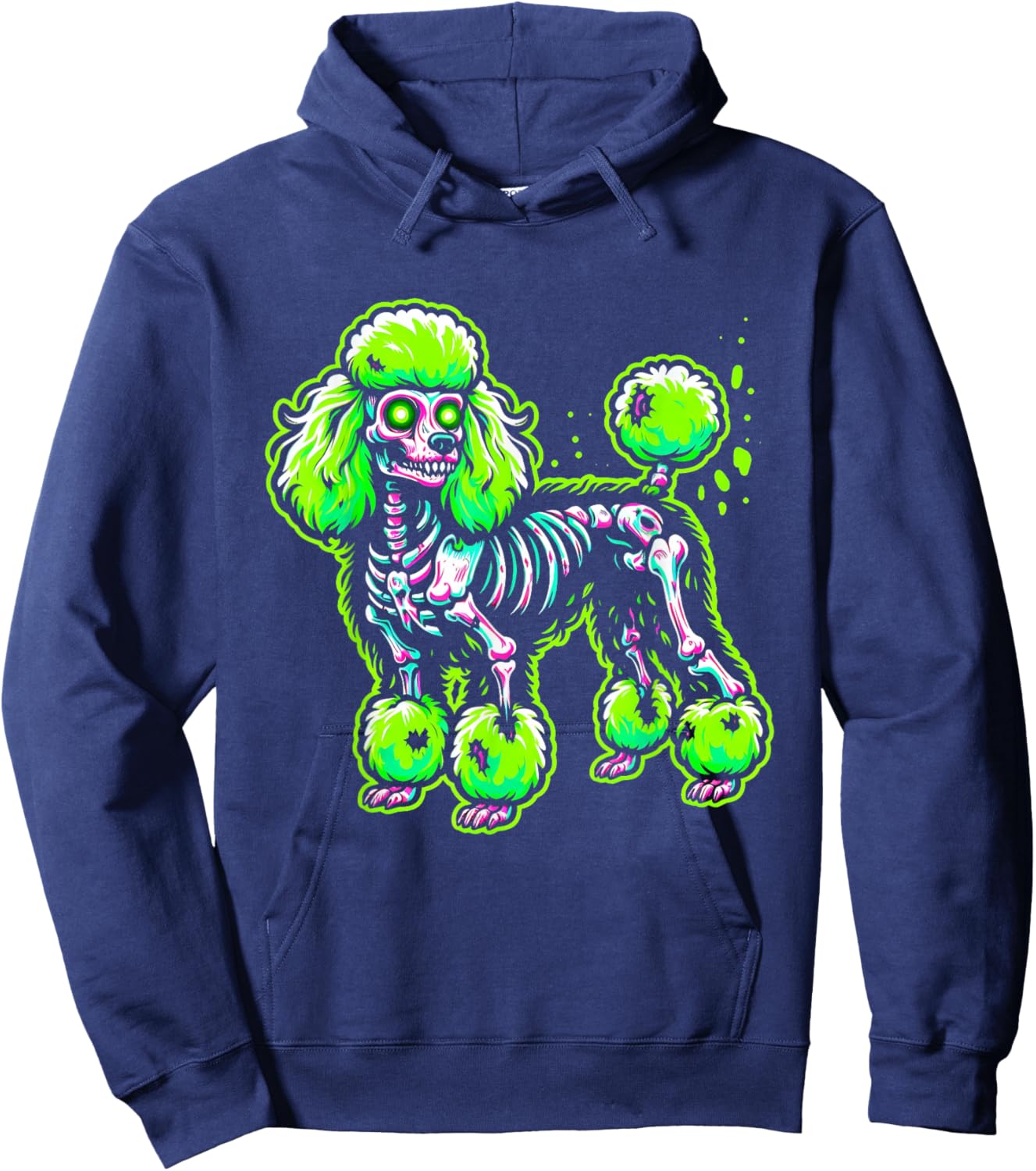 Zombie Poodle Dog Ghost Dark Halloween Horror Skeleton Gifts Hoodie - Hoodie | Navy