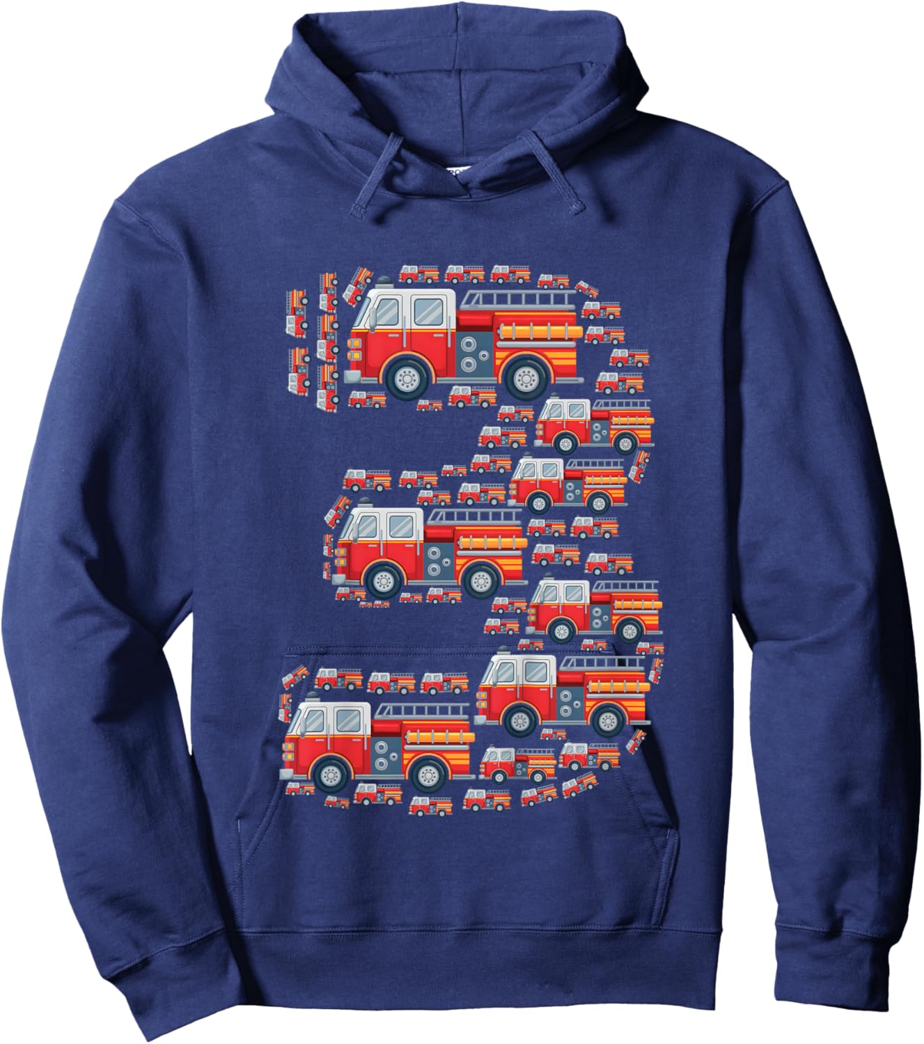 Kids Fire Truck 3rd Birthday Boy 3 Year Old Toddler Firefighter Hoodie - Hoodie | Navy