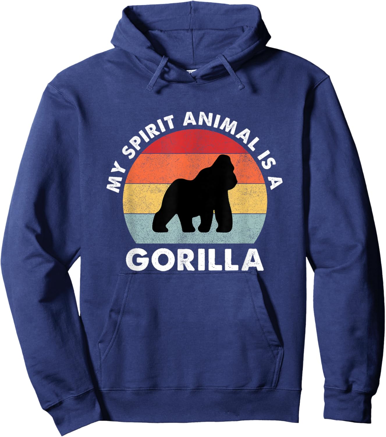 Vintage My Spirit Animal is a Gorilla Hoodie - Hoodie | Navy