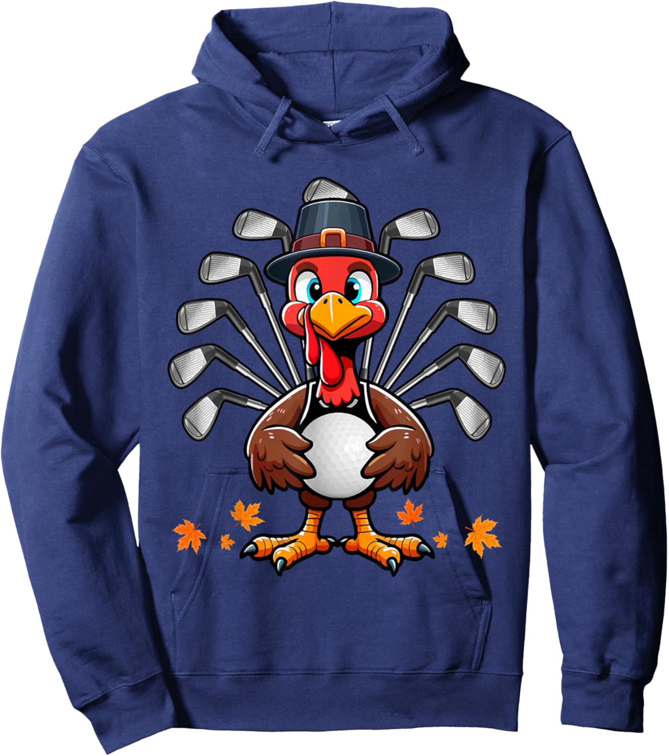 Golf Thanksgiving Costume Turkey Matching Player Lover Hoodie - Hoodie | Navy