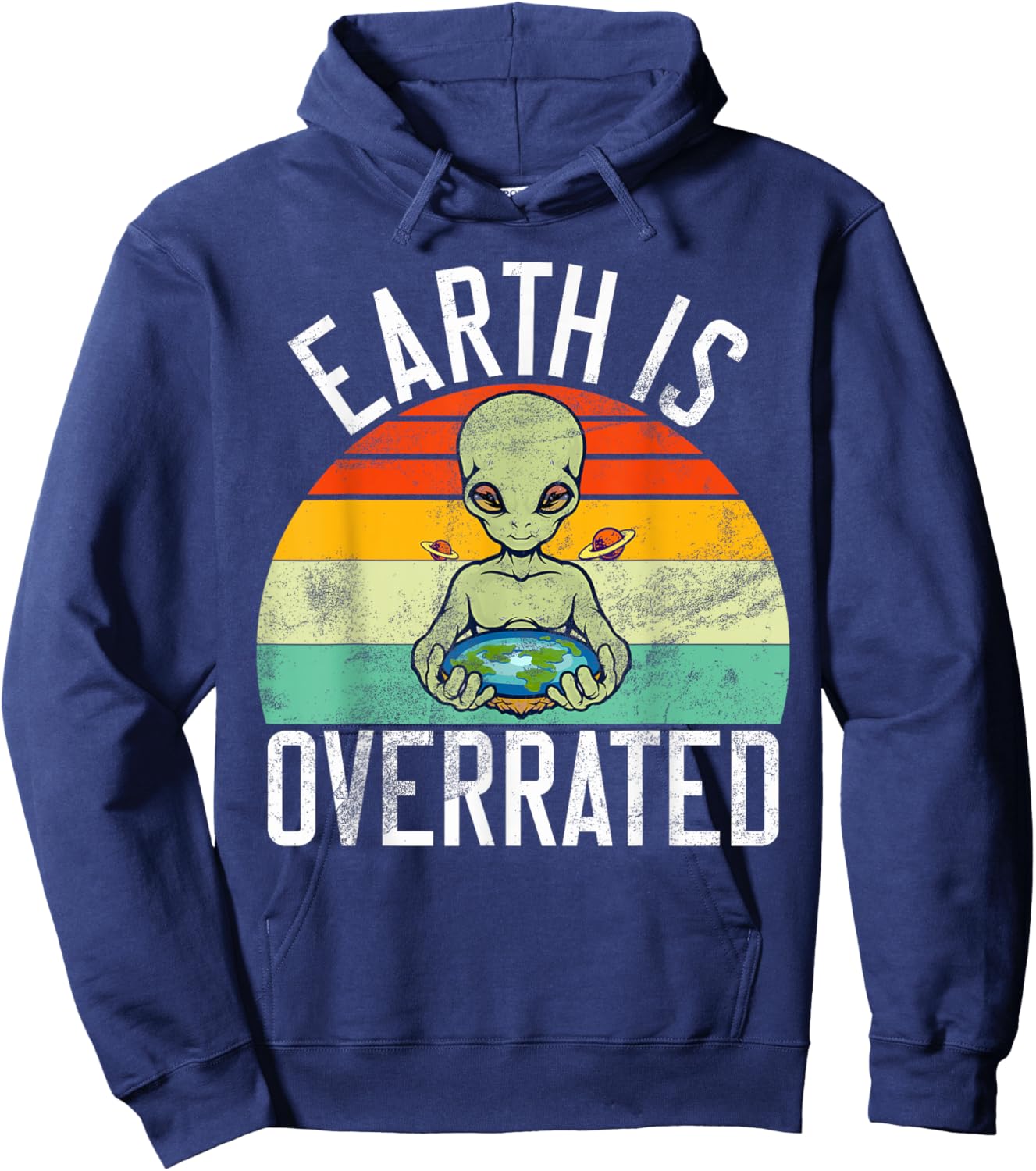 Earth is Overrated Alien Hoodie - Hoodie | Navy