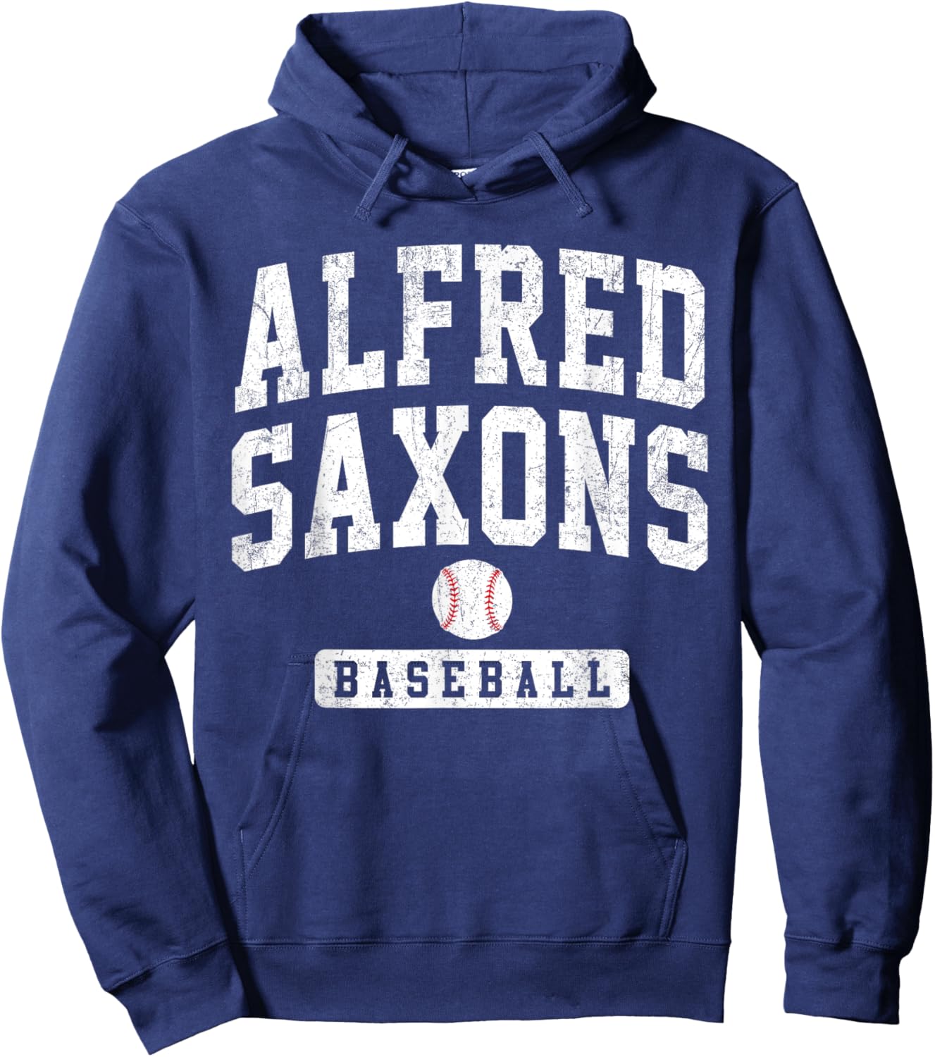 Alfred University Saxons Baseball Arch Vintage Design Men Hoodie - Hoodie | Navy