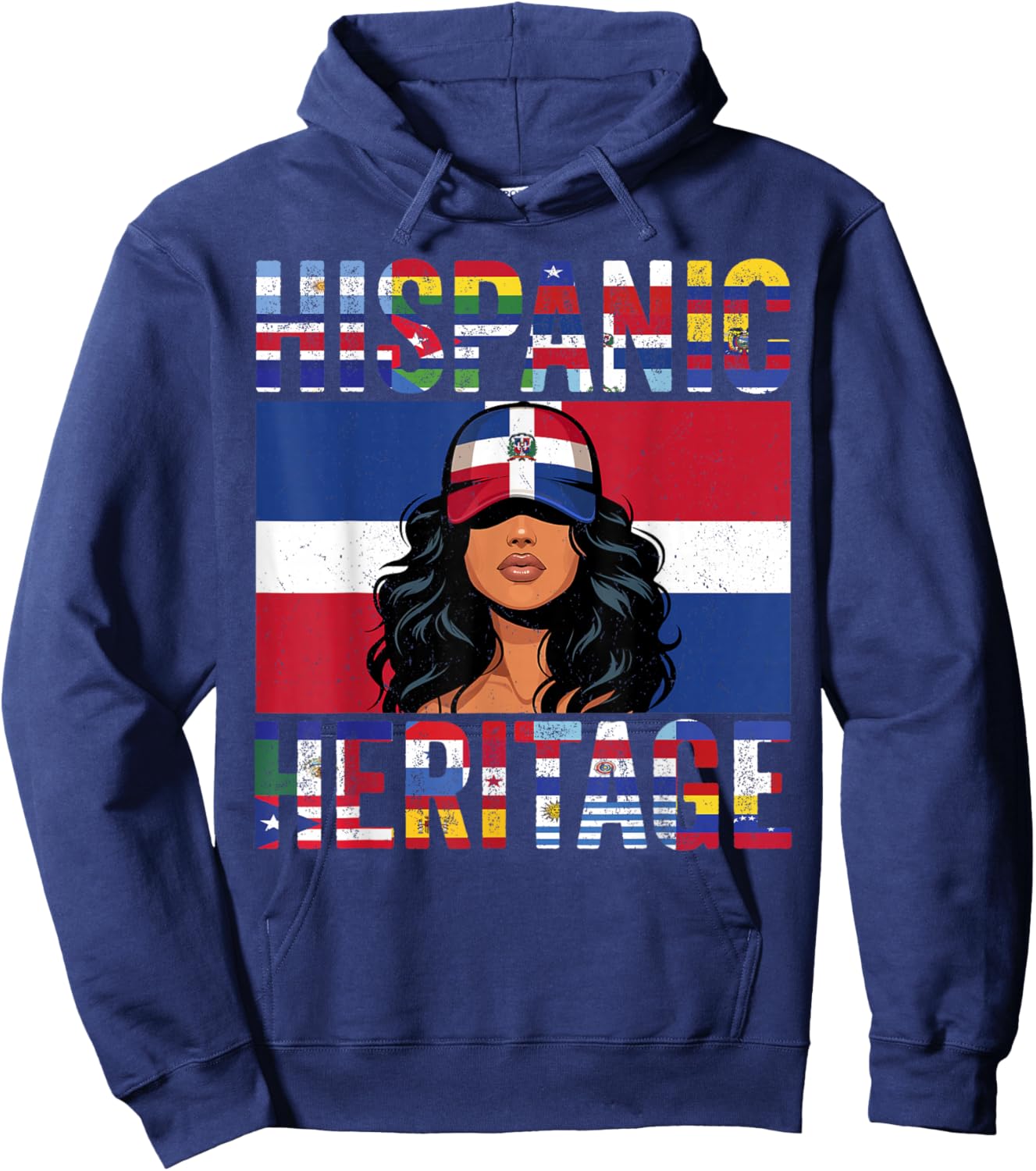 Dominican Republic Hispanic Heritage Proud Dominican Women Hoodie - Hoodie | Navy