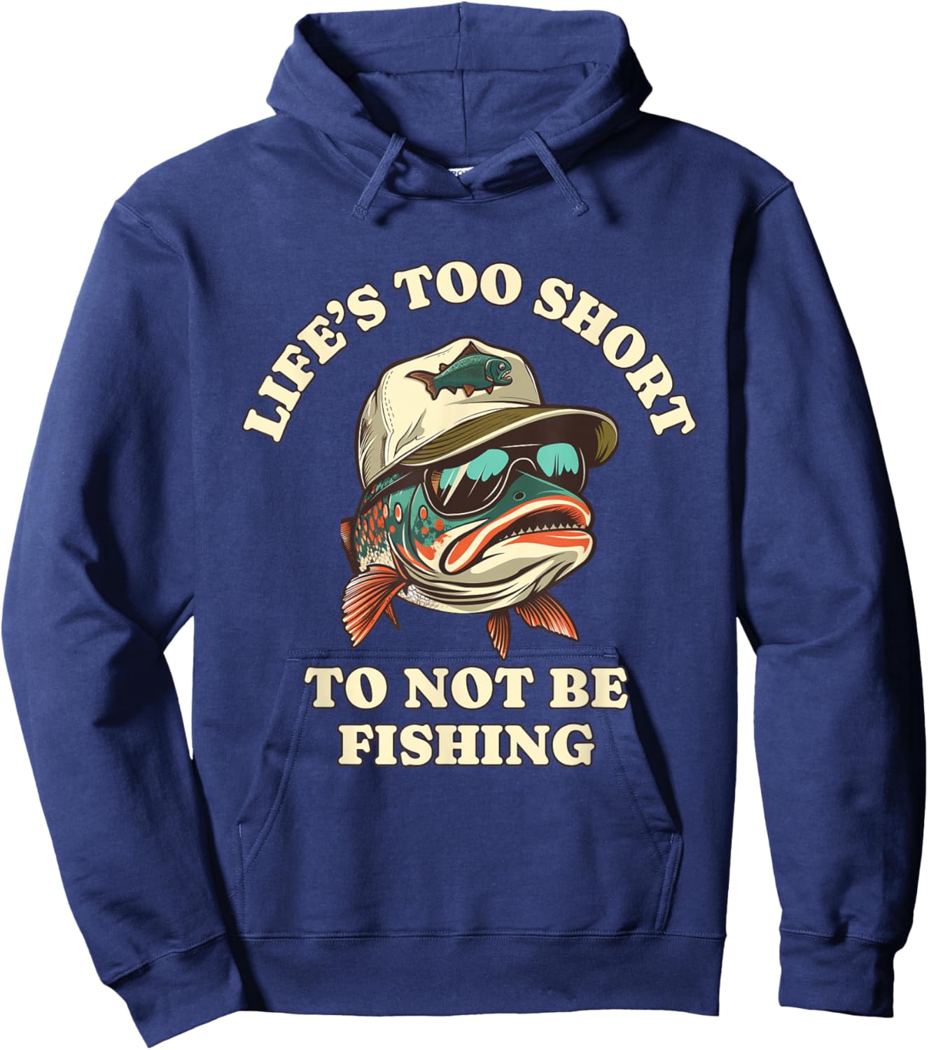 Fishing Fun Chill Trout Fisherman Hoodie - Hoodie | Navy