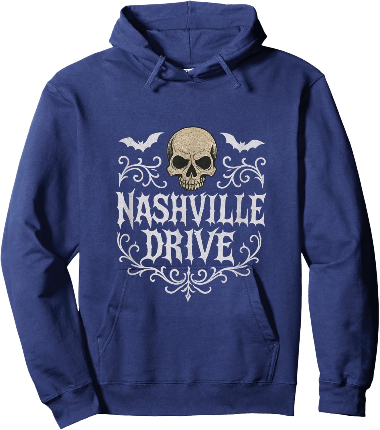 Nashville Drive Skull and Bats Hoodie - Hoodie | Navy