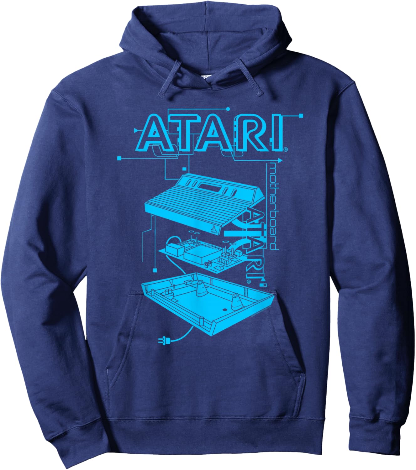 Atari Deconstructed Video Game Console Retro Gaming Hoodie - Hoodie | Navy