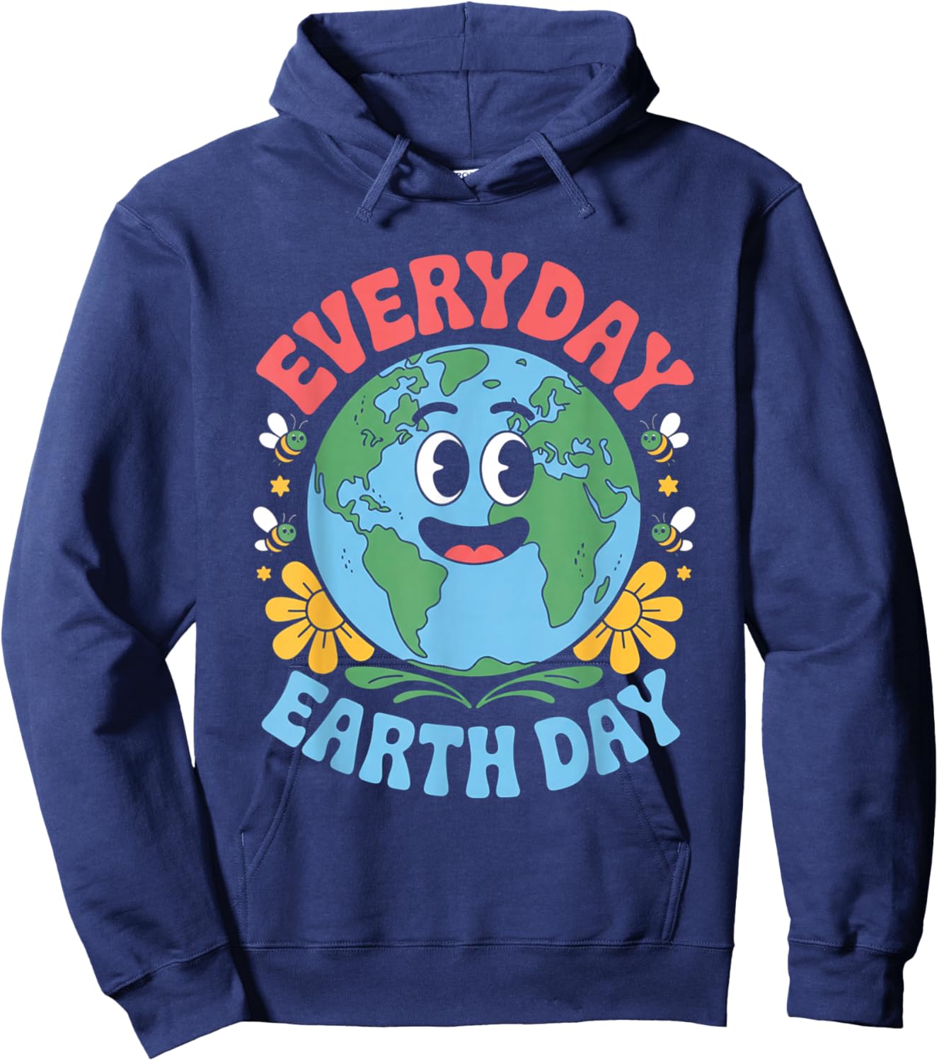 Earth Day Everyday Everyday Planet Floral Environmental Hoodie - Hoodie | Navy