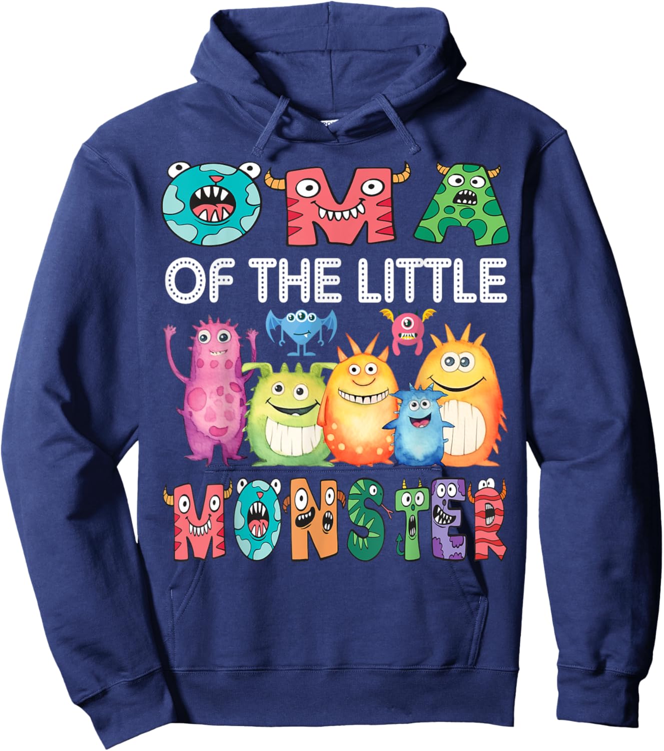 Oma Of The Little Monster Kids 1St Birthday Party Hoodie - Hoodie | Navy