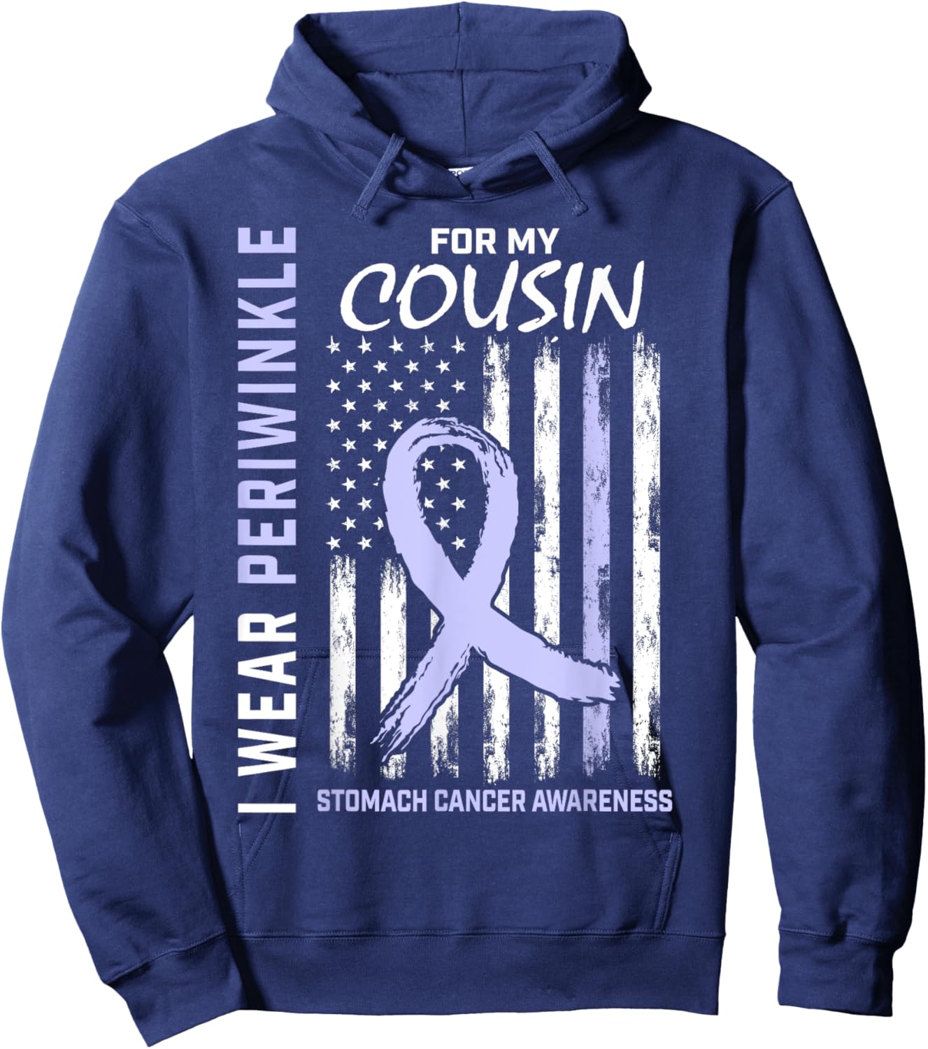 Periwinkle For My Cousin Stomach Cancer Awareness Shirt Hoodie - Hoodie | Navy
