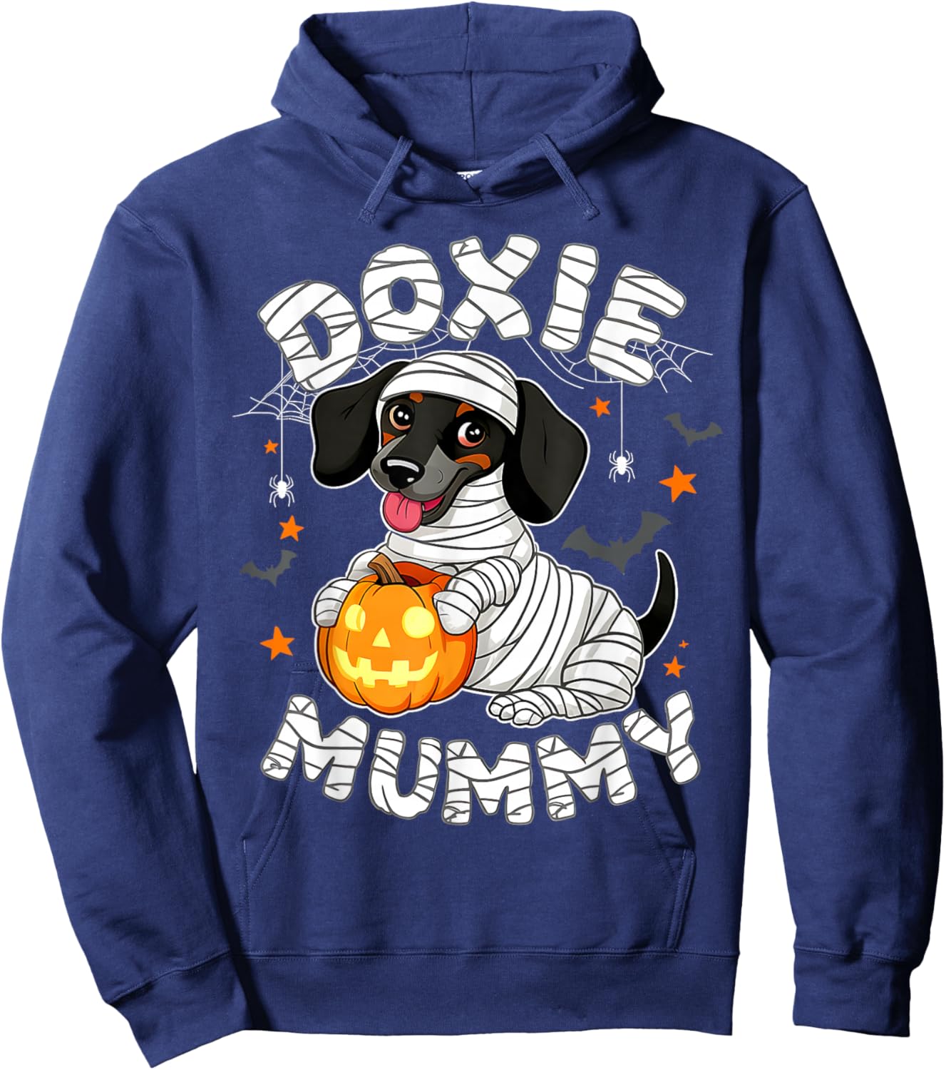 Halloween Costume Dachshund Dog Lover Doxie Mummy Hoodie - Hoodie | Navy