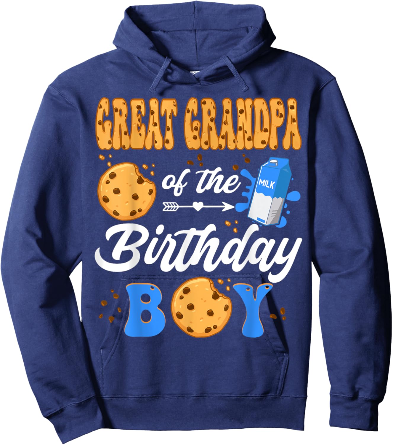 Great Grandpa Of The Birthday Boy Milk Cookies 1St Birthday Hoodie - Hoodie | Navy