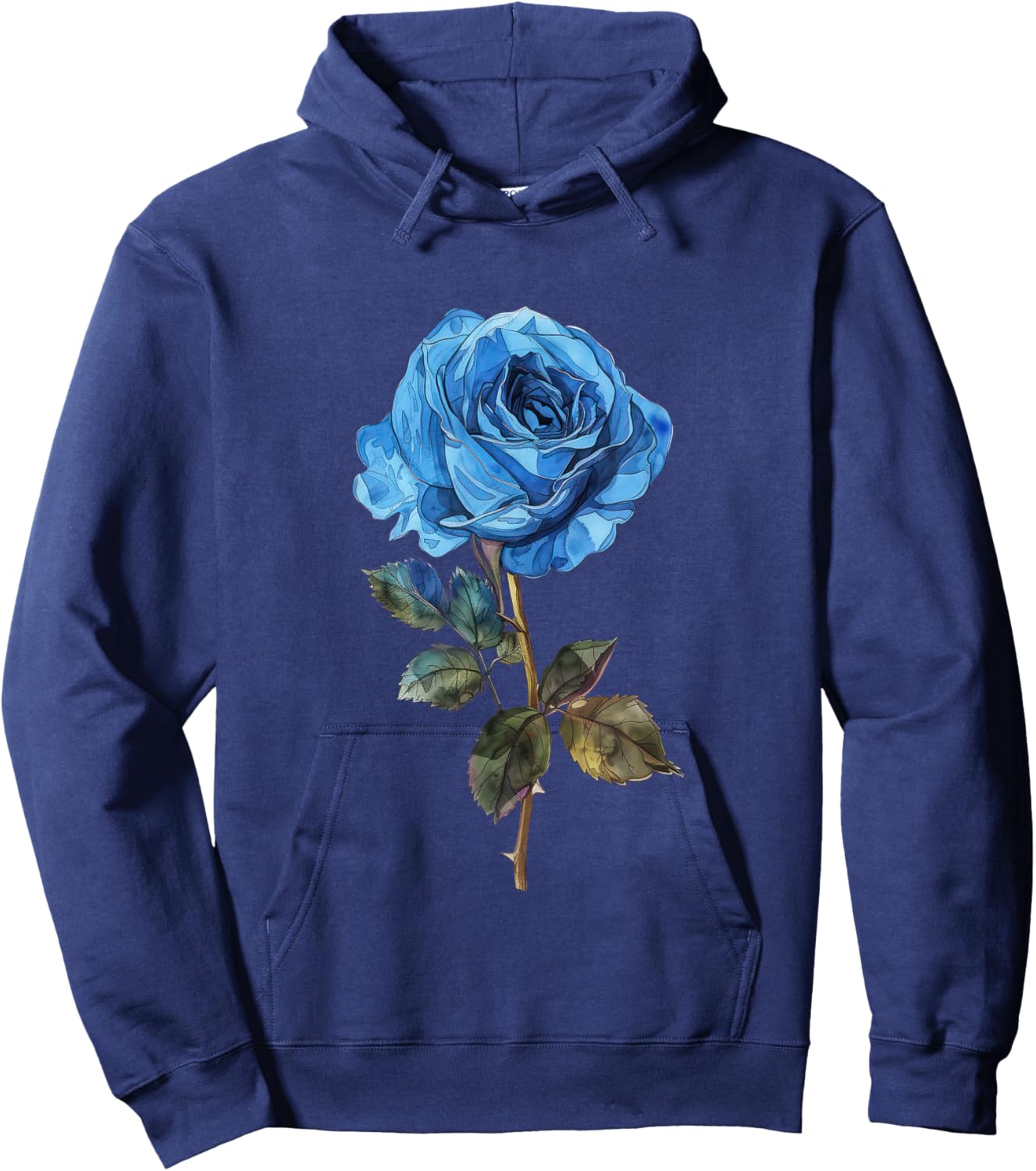 199 Flowers Blue Rose Graphic Hoodie - Hoodie | Navy